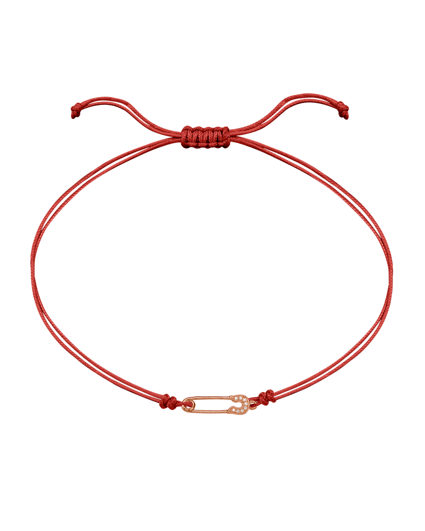 Pins Diamond String of love - 14K Rose Gold Bracelet 14K Solid Gold Red 