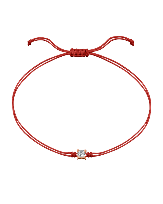 Princess Diamond String Of Love - 14K Rose Gold Bracelet 14K Solid Gold Red 