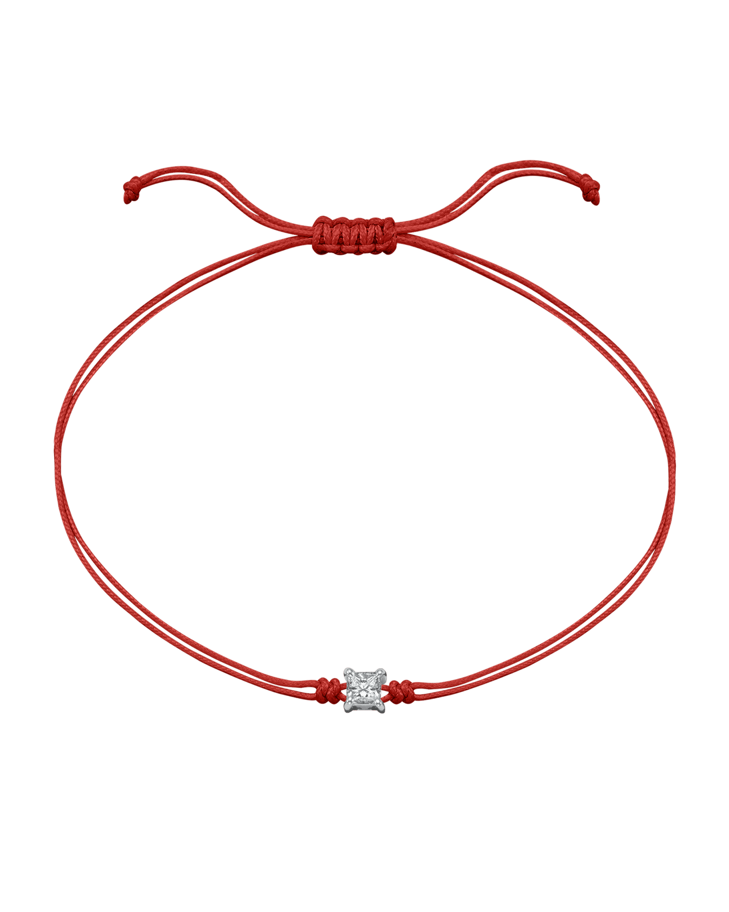 Princess Diamond String Of Love - 14K White Gold Bracelet 14K Solid Gold Red 