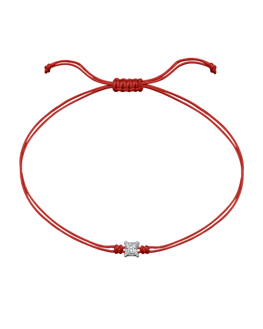 Princess Diamond String Of Love - 14K White Gold Bracelet 14K Solid Gold Red 