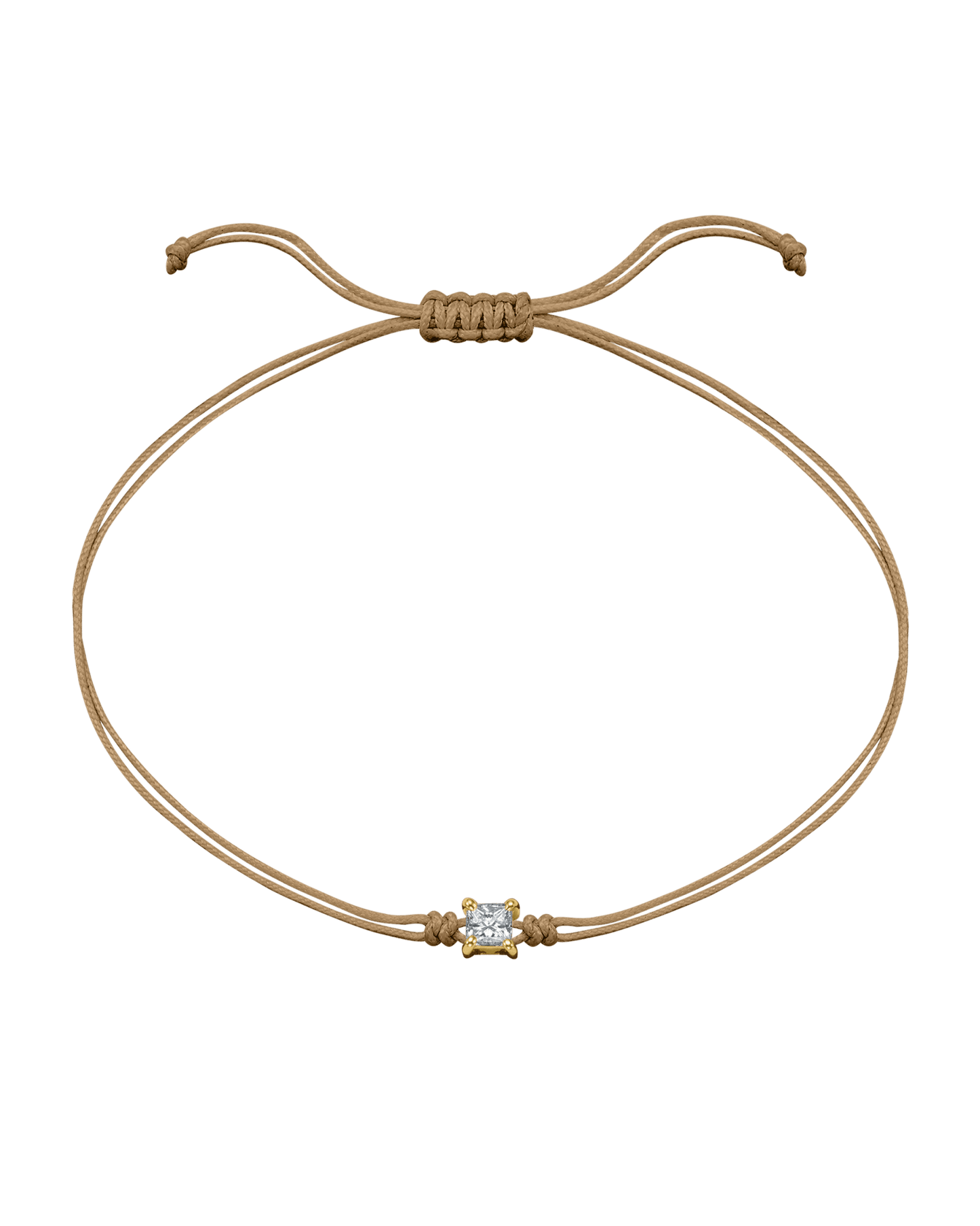 Princess Diamond String Of Love - 14K Yellow Gold Bracelet 14K Solid Gold Camel 