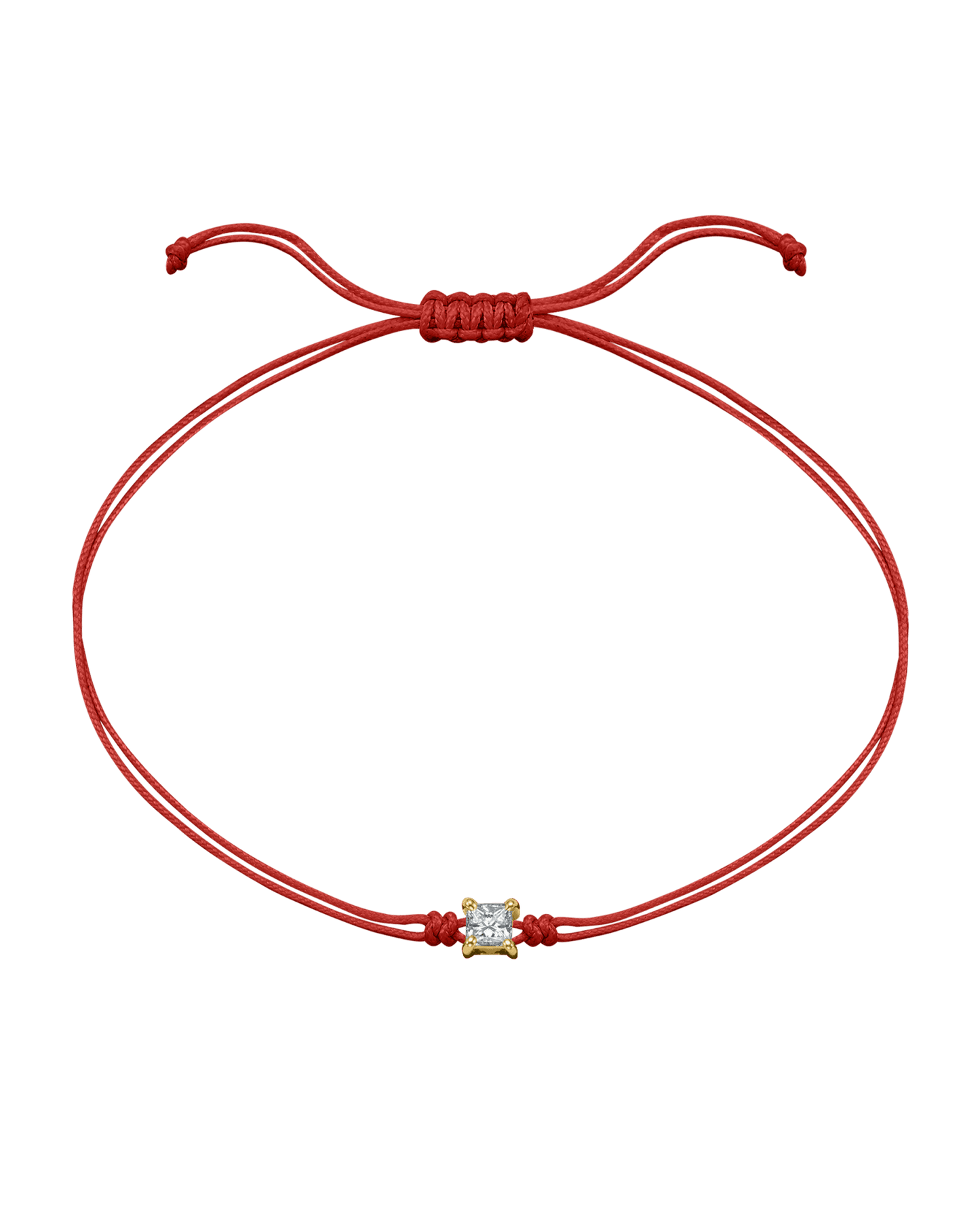 Princess Diamond String Of Love - 14K Yellow Gold Bracelet 14K Solid Gold Red 