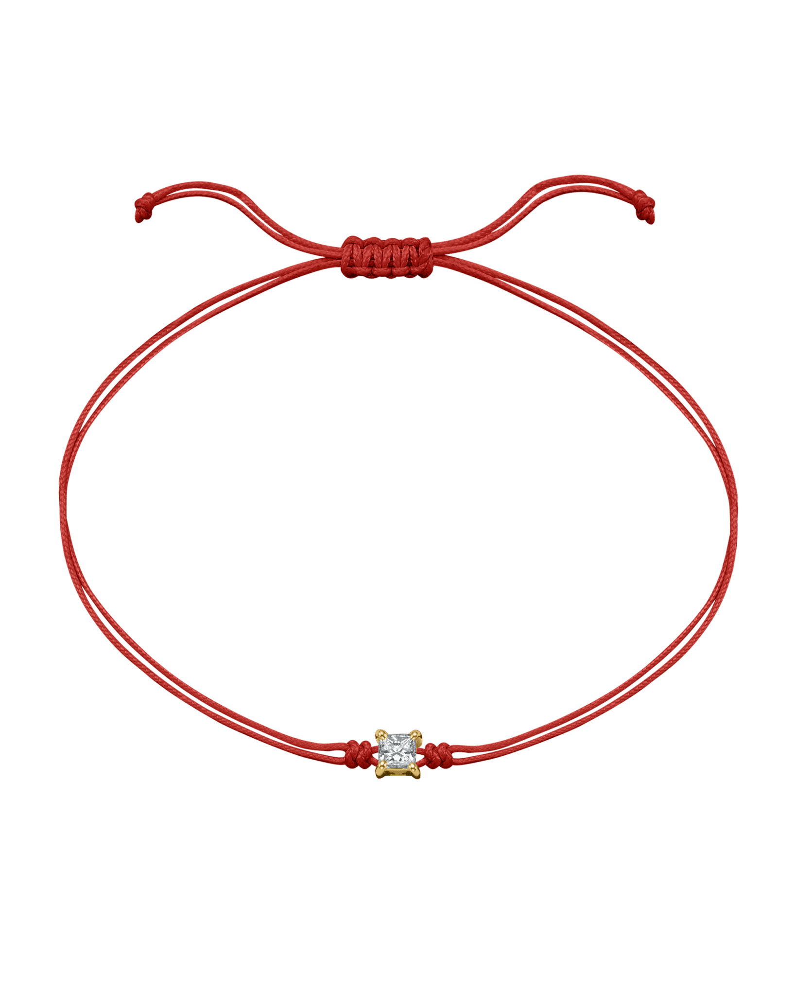 Princess Diamond String Of Love - 14K Yellow Gold Bracelet 14K Solid Gold Red 