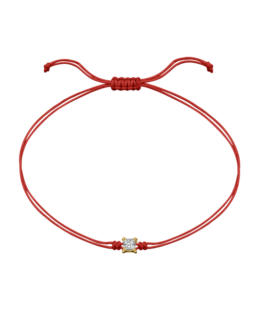 Princess Diamond String Of Love - 14K Yellow Gold Bracelet 14K Solid Gold Red 