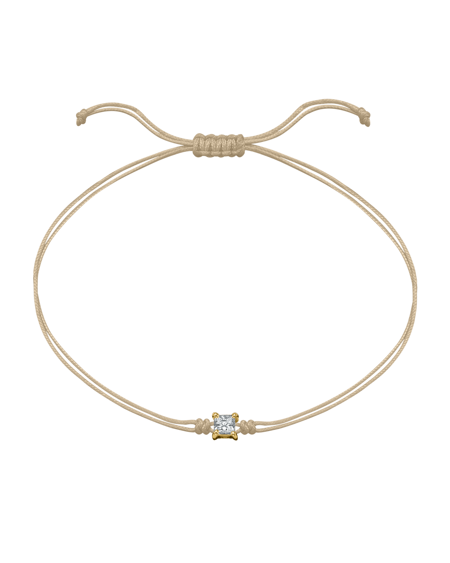 Princess Diamond String Of Love - 14K Yellow Gold Bracelet 14K Solid Gold Beige 