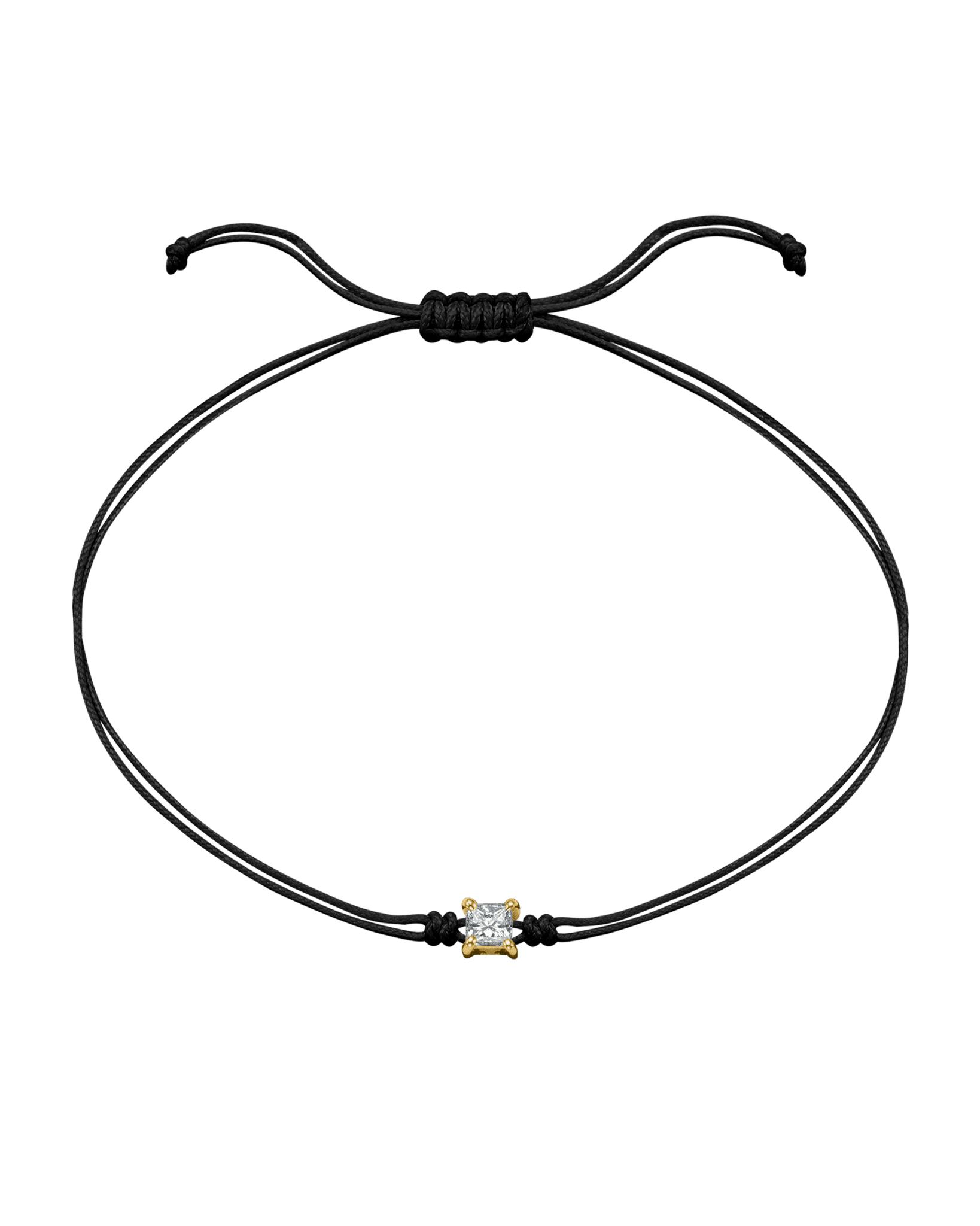 Princess Diamond String Of Love - 14K Yellow Gold Bracelet 14K Solid Gold Black 