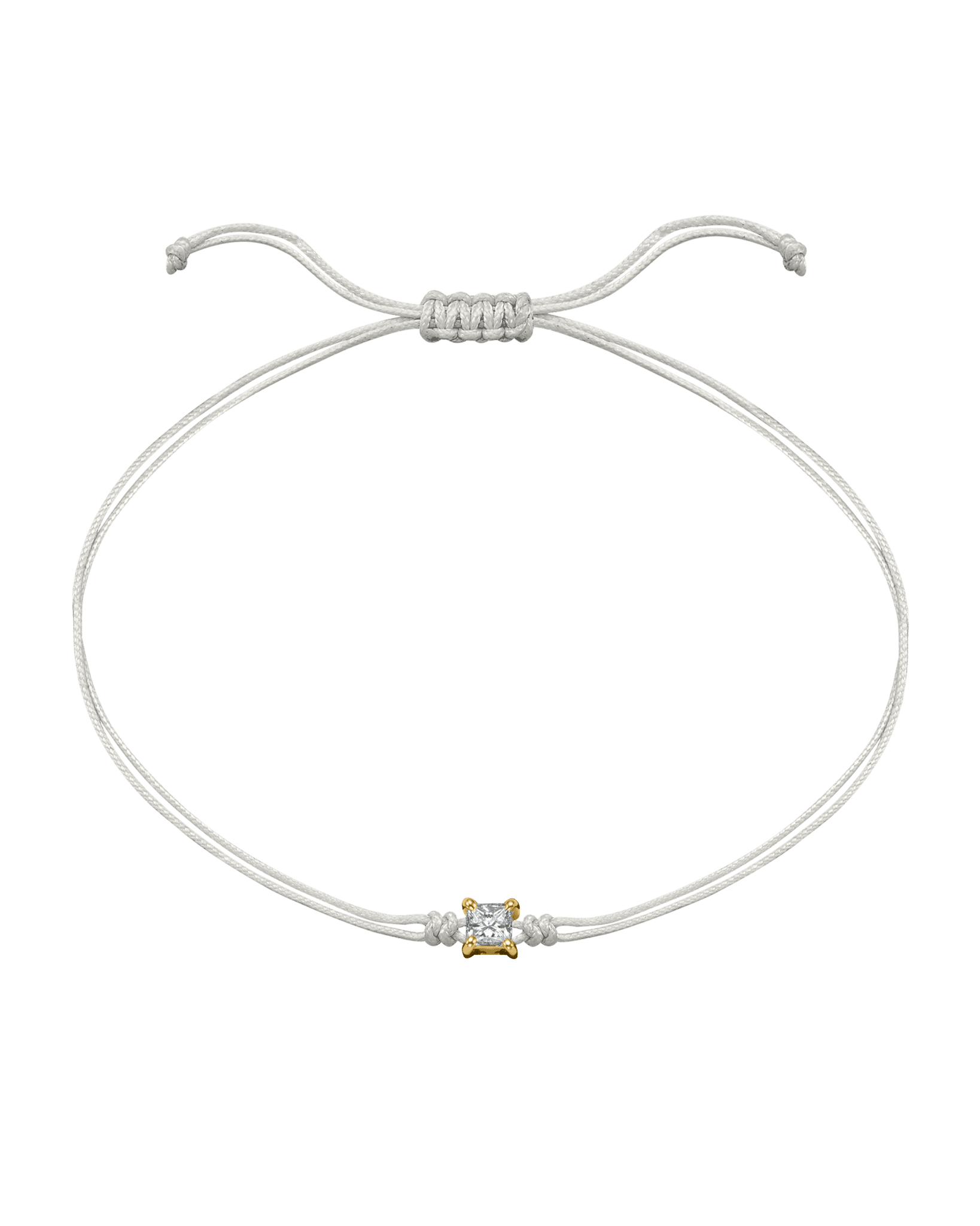 Princess Diamond String Of Love - 14K Yellow Gold Bracelet 14K Solid Gold Pearl 