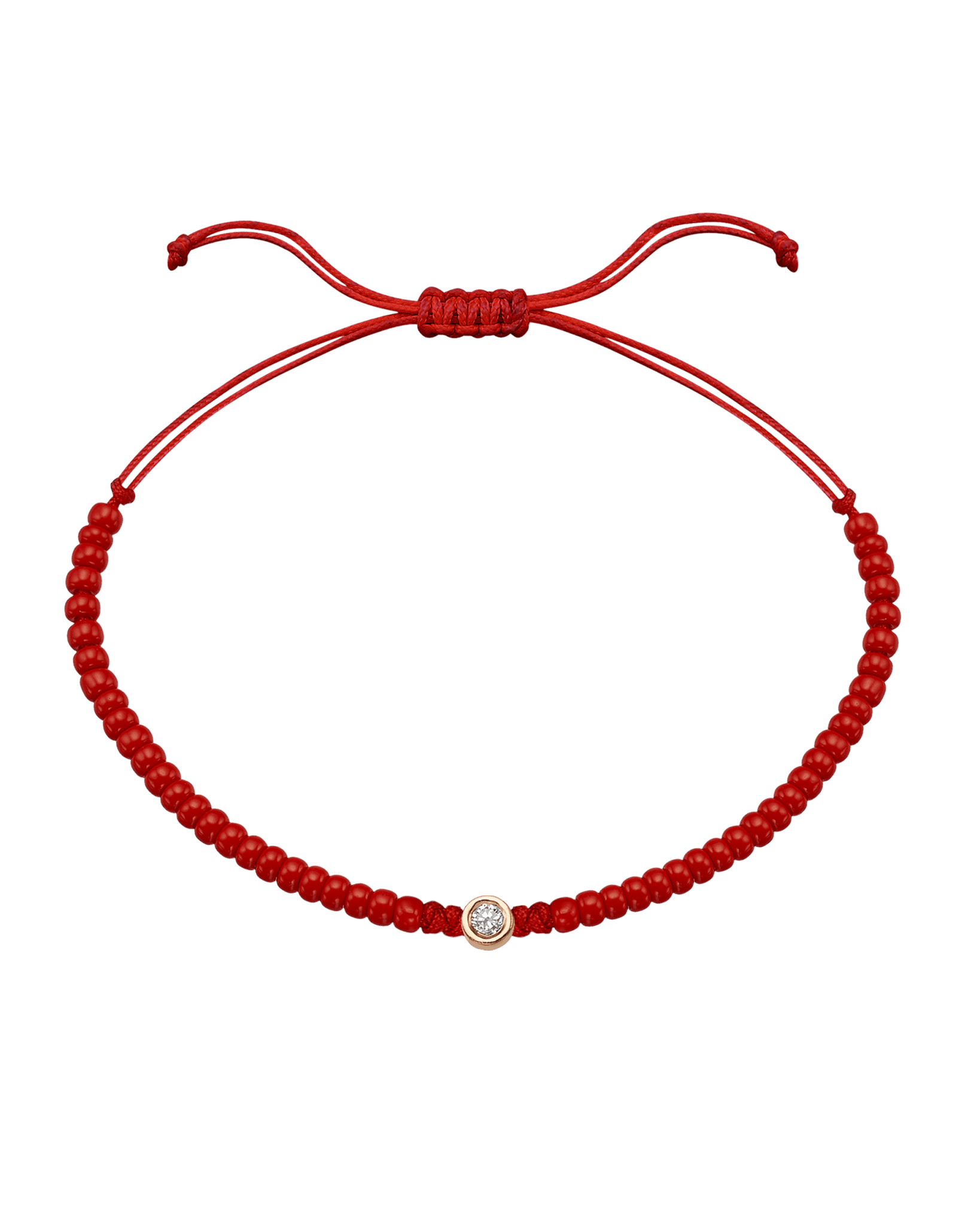 Red Magnesite String Of Love - 14K Rose Gold Bracelet magal-dev Medium: 0.04ct 