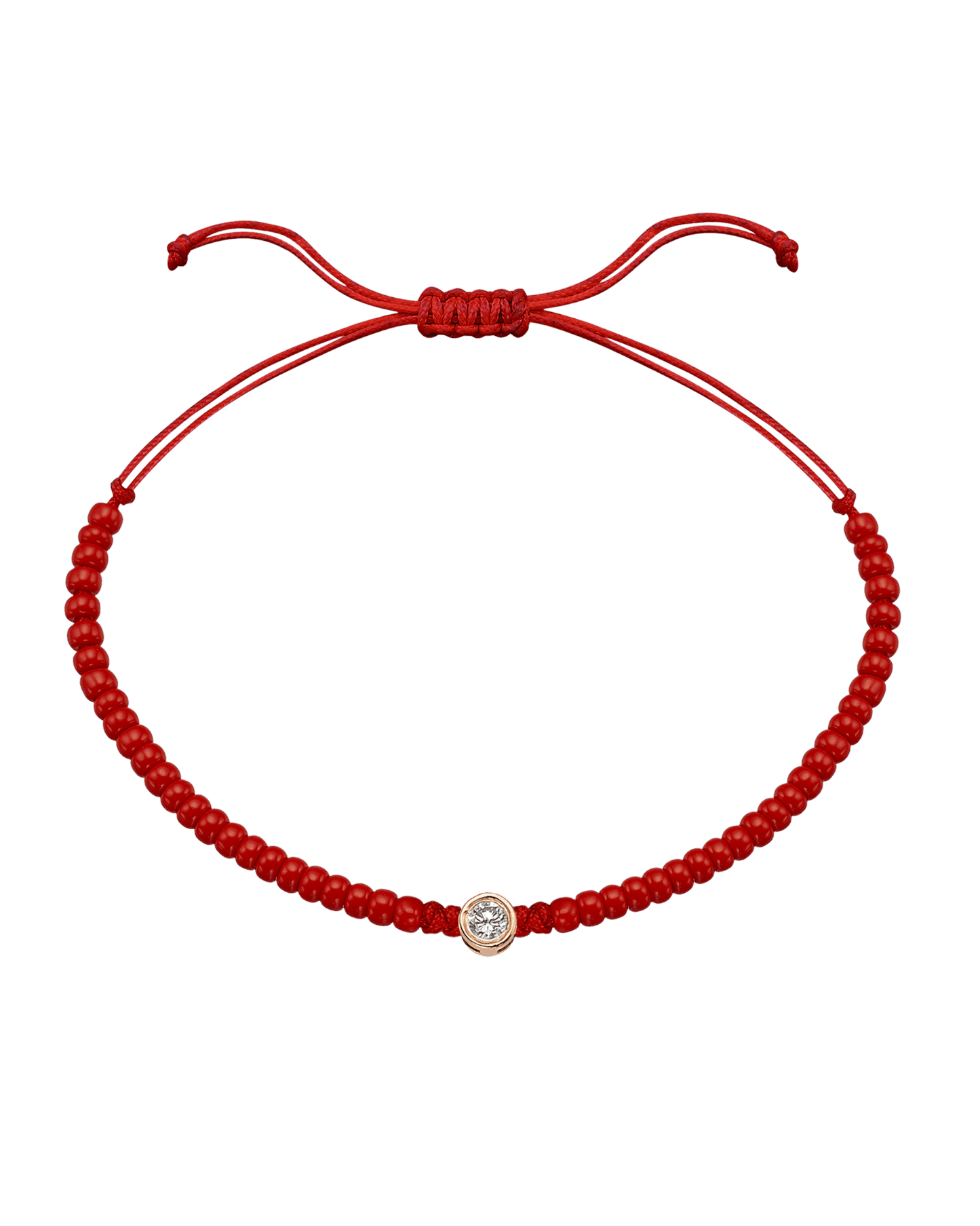 Red Magnesite String Of Love - 14K Rose Gold Bracelet magal-dev Large: 0.1ct 