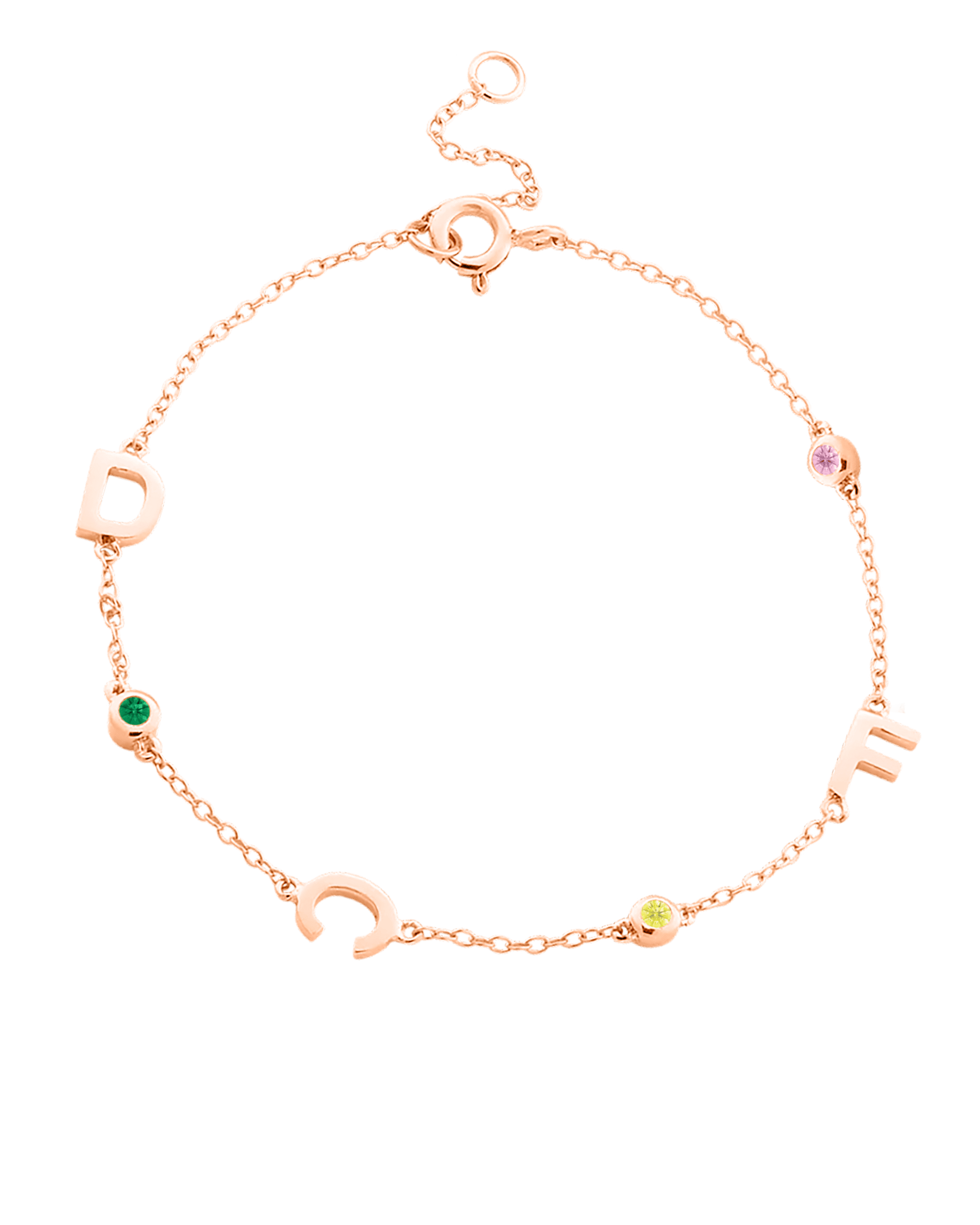 The Initial Birthstone Bracelet - 14K Yellow Gold Bracelets magal-dev 