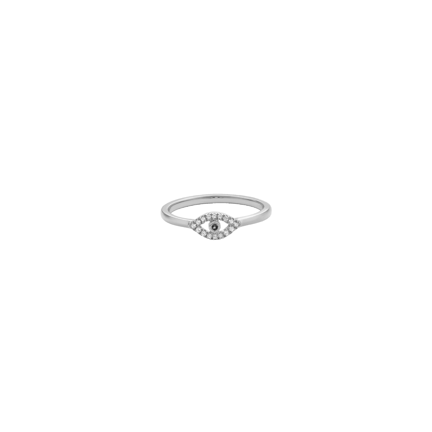 Sapphire Evil Eye Diamond Ring - 14K Rose Gold Rings 14K Solid Gold 