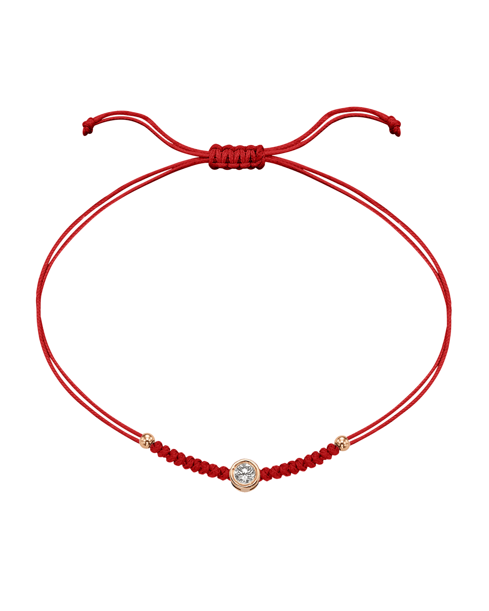 Solid Gold Sphere String of Love - 14K Rose Gold Bracelet 14K Solid Gold Red Large: 0.1ct 
