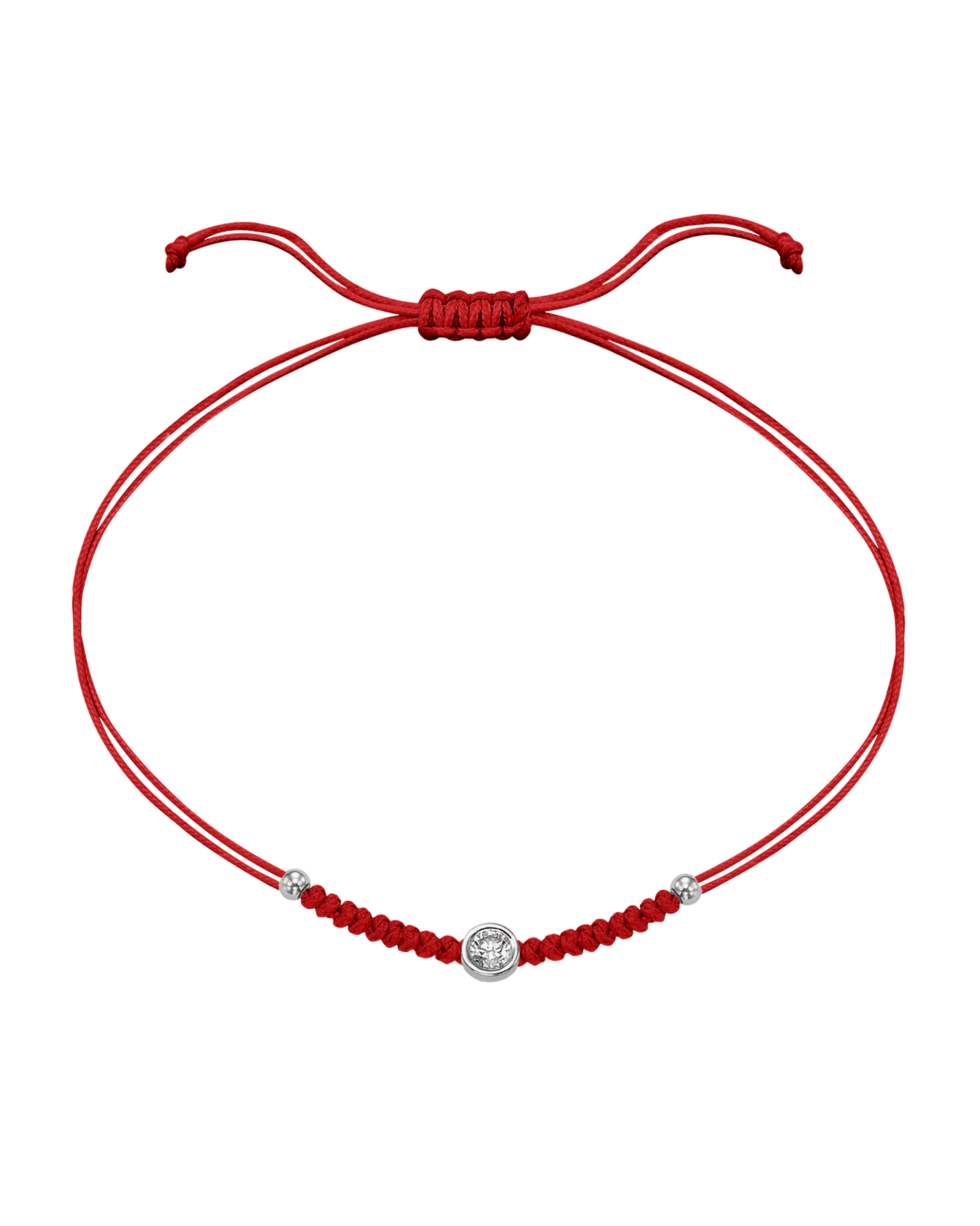 Solid Gold Sphere String of Love - 14K White Gold Bracelet 14K Solid Gold Red Large: 0.1ct 