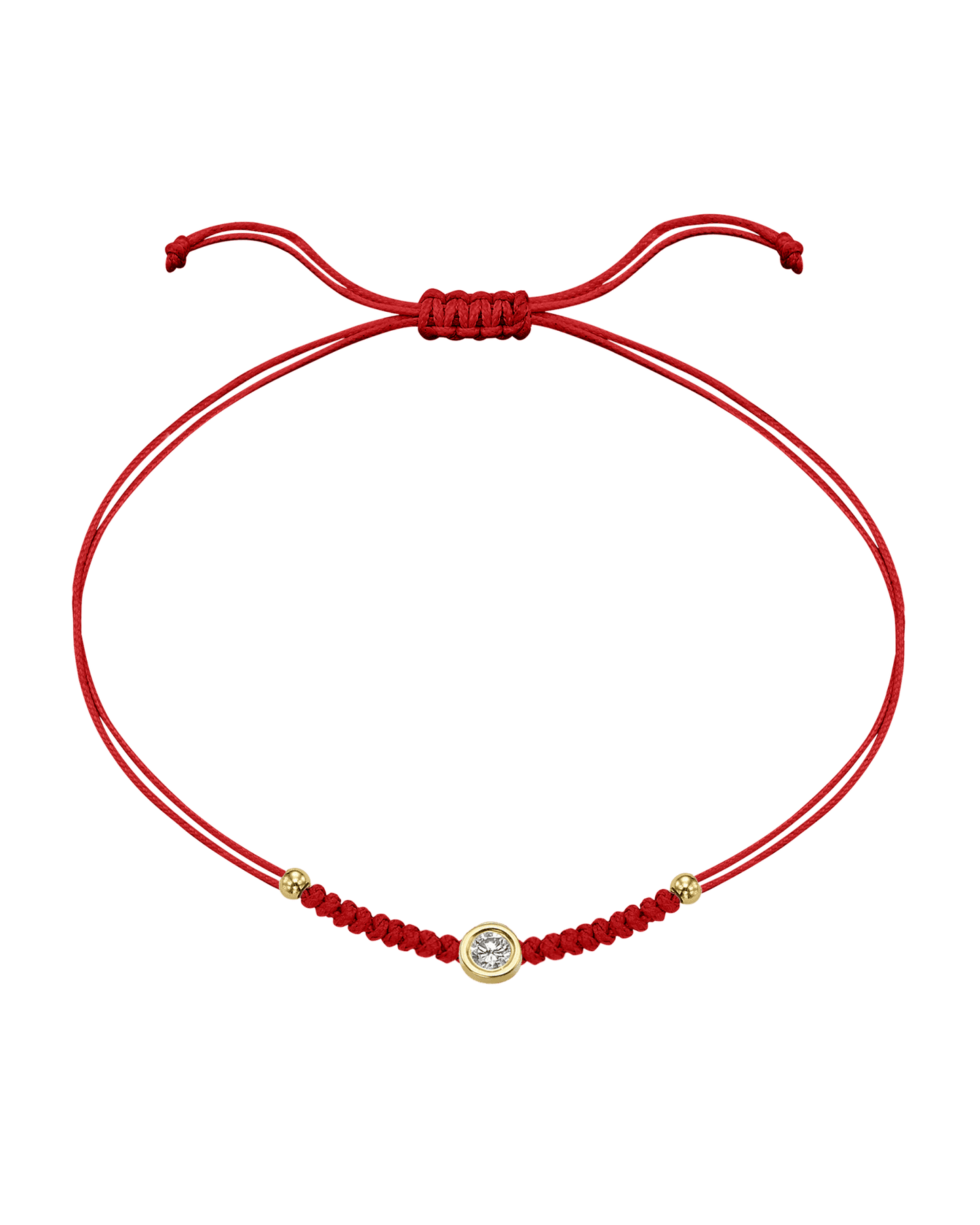 Solid Gold Sphere String of Love - 14K Yellow Gold Bracelet 14K Solid Gold Red Large: 0.1ct 