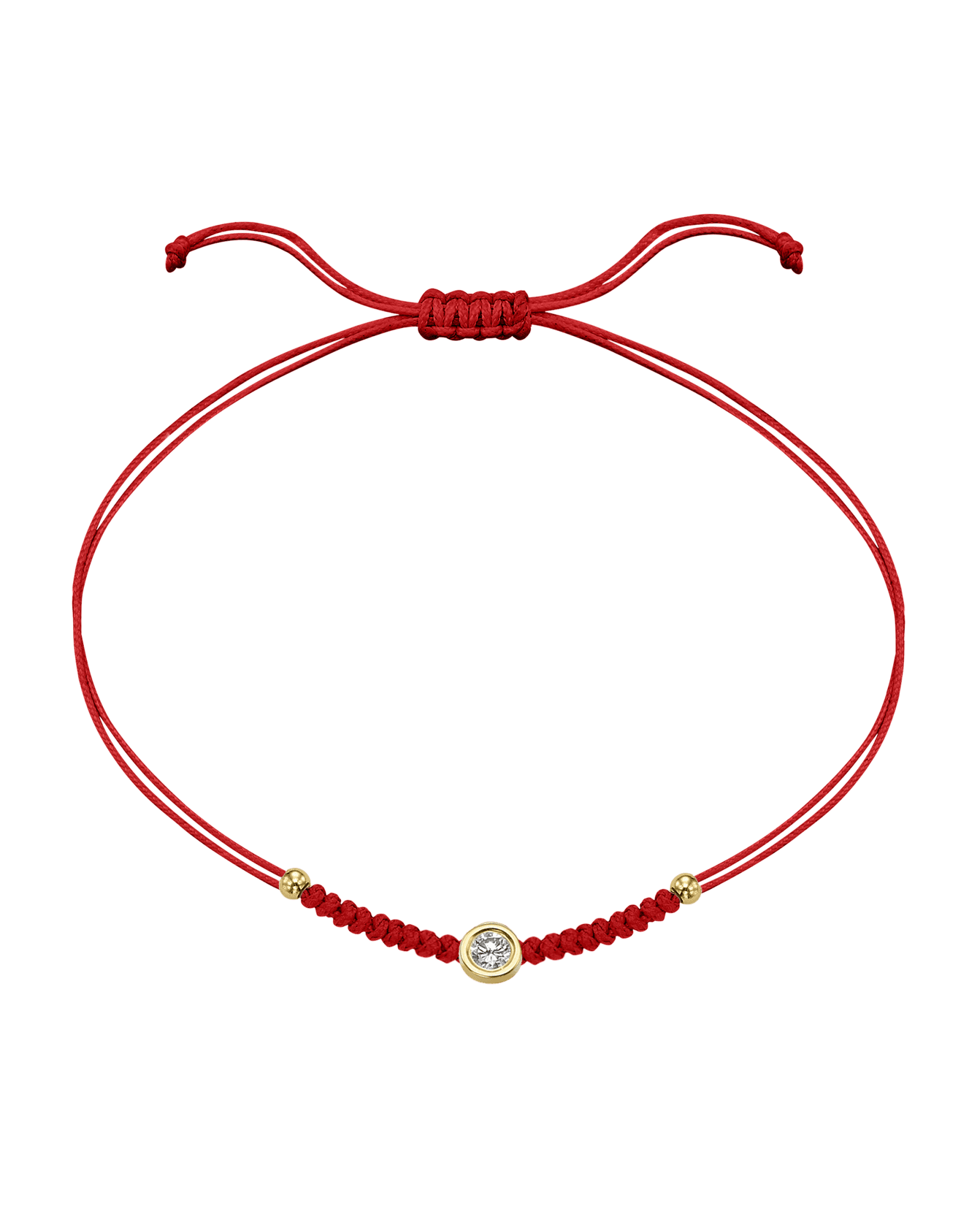 Solid Gold Sphere String of Love - 14K Yellow Gold Bracelet 14K Solid Gold Red Large: 0.1ct 
