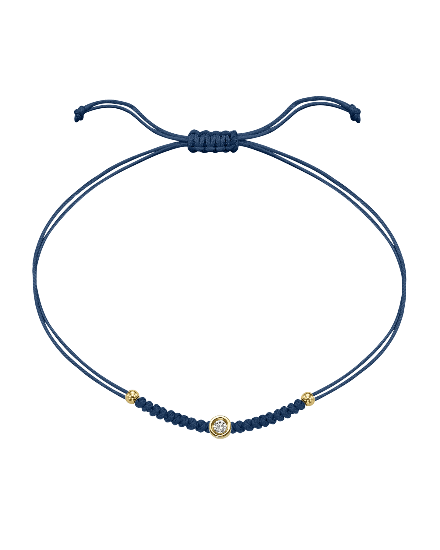 Solid Gold Sphere String of Love - 14K Yellow Gold Bracelet 14K Solid Gold Indigo Small: 0.03ct 
