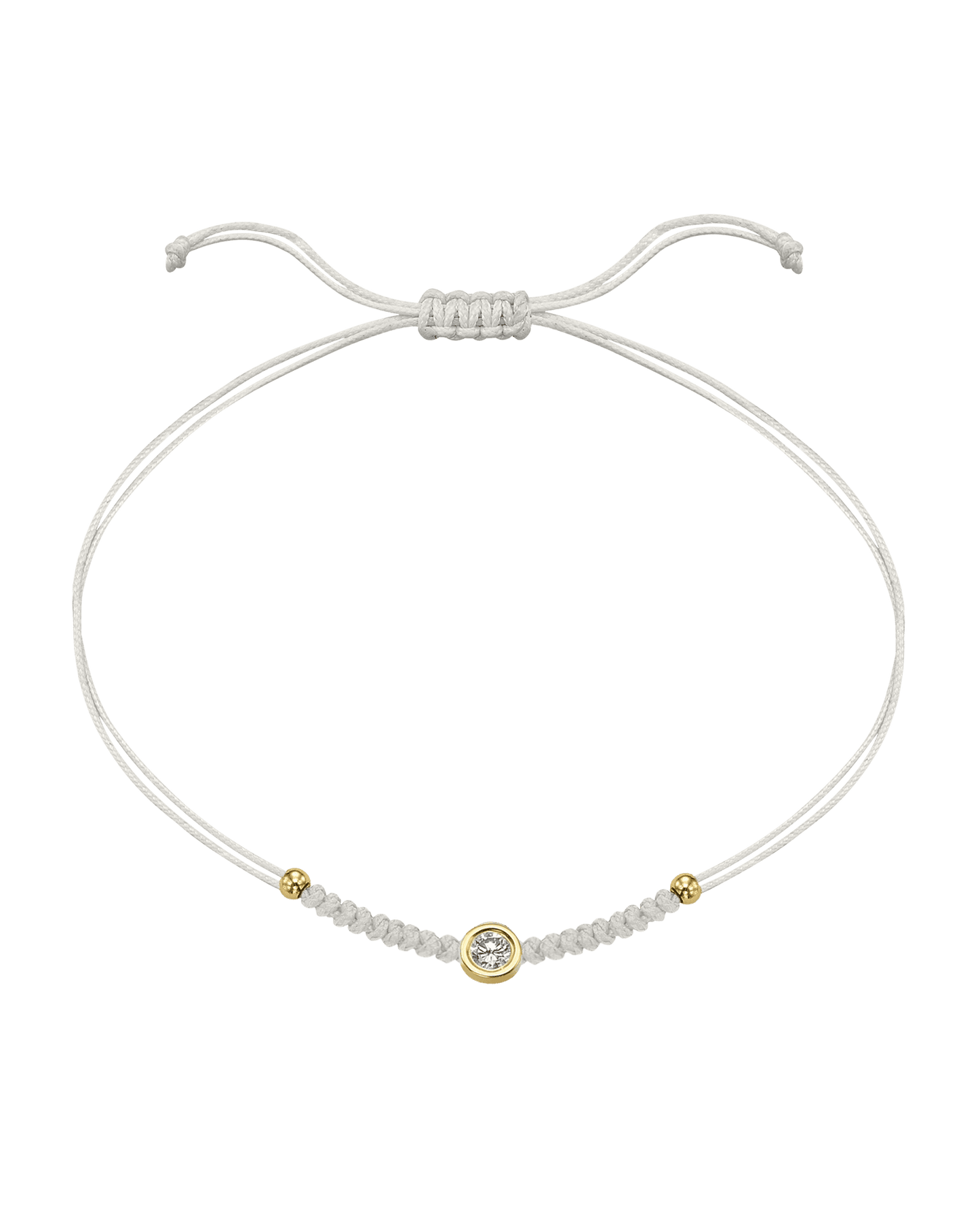 Solid Gold Sphere String of Love - 14K Yellow Gold Bracelet 14K Solid Gold Pearl Large: 0.1ct 