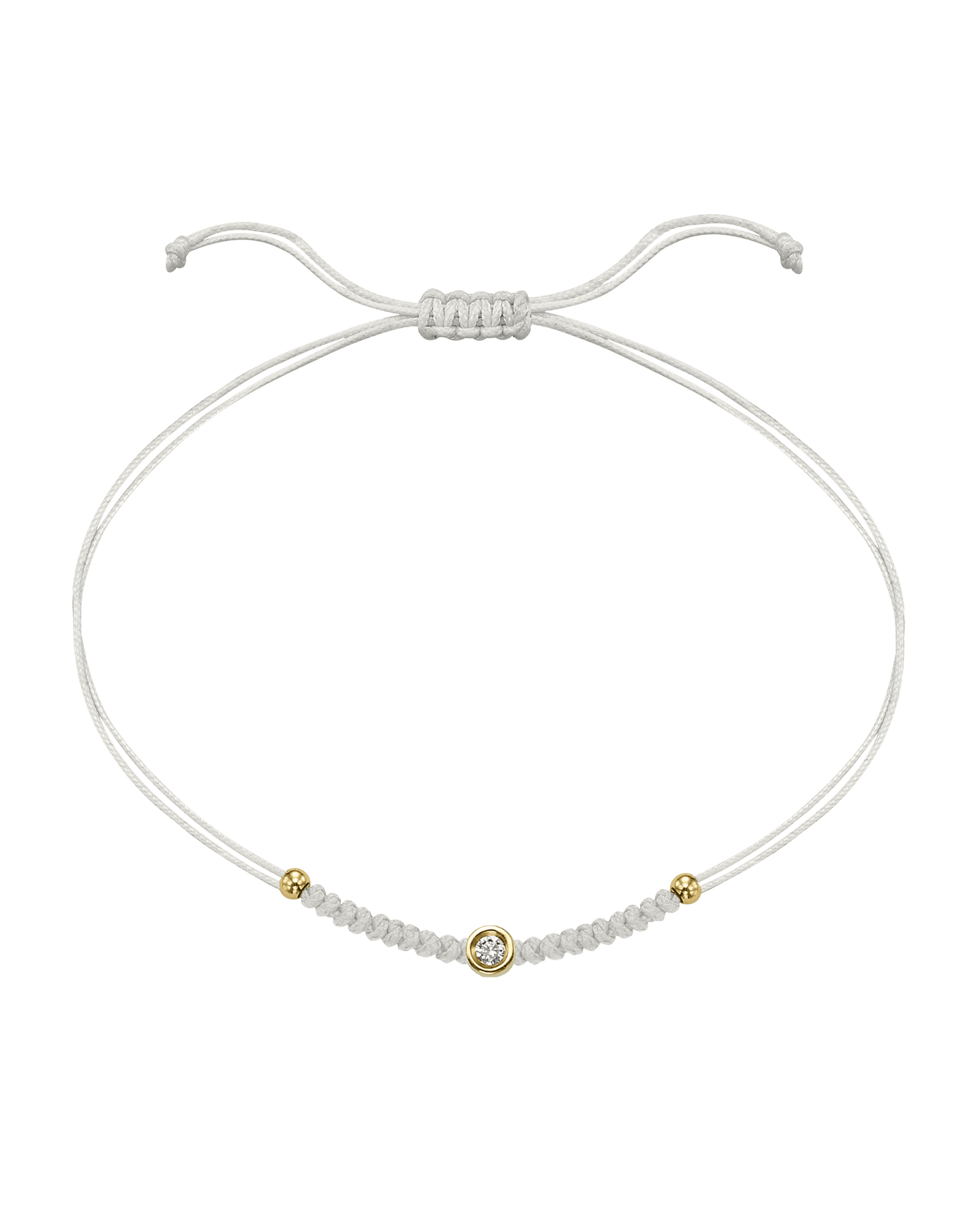 Solid Gold Sphere String of Love - 14K Yellow Gold Bracelet 14K Solid Gold Pearl Small: 0.03ct 