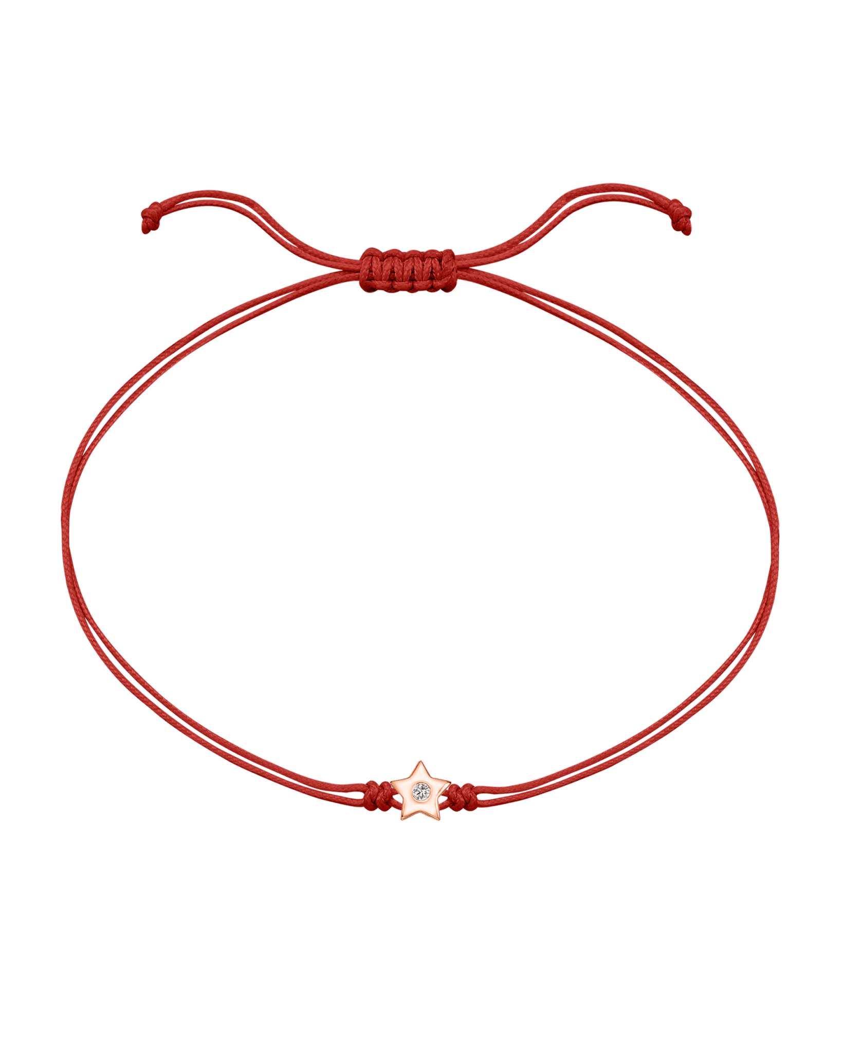 Star Diamond String Of Love - 14K Rose Gold Bracelet 14K Solid Gold Red 