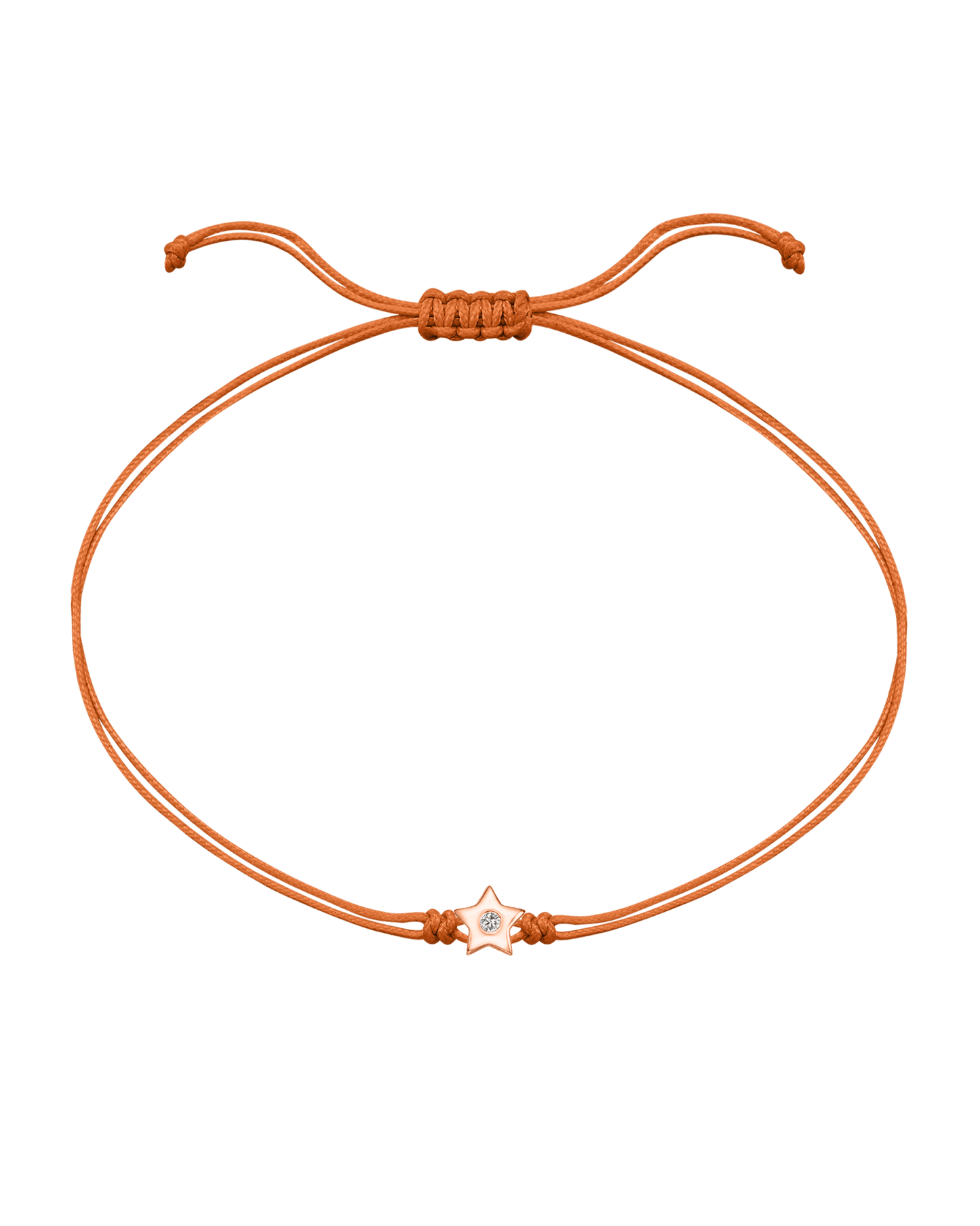 Star Diamond String Of Love - 14K Rose Gold Bracelet 14K Solid Gold Orange 
