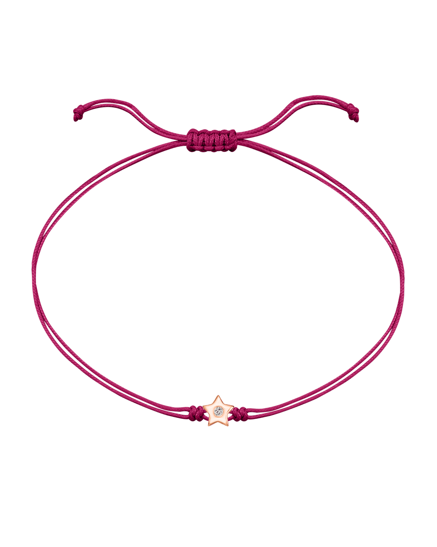 Star Diamond String Of Love - 14K Rose Gold Bracelet 14K Solid Gold Pink 