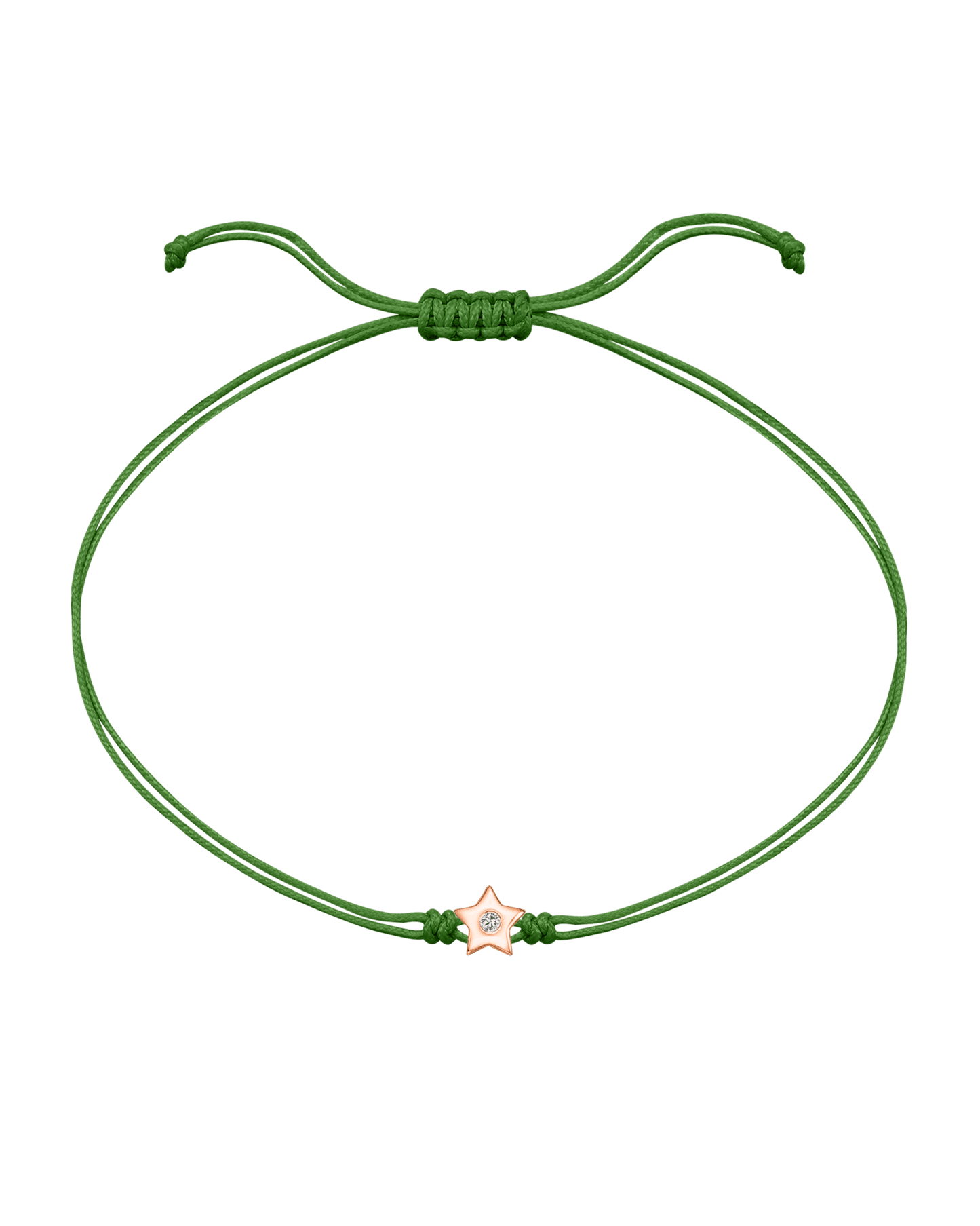 Star Diamond String Of Love - 14K Rose Gold Bracelet 14K Solid Gold Green 