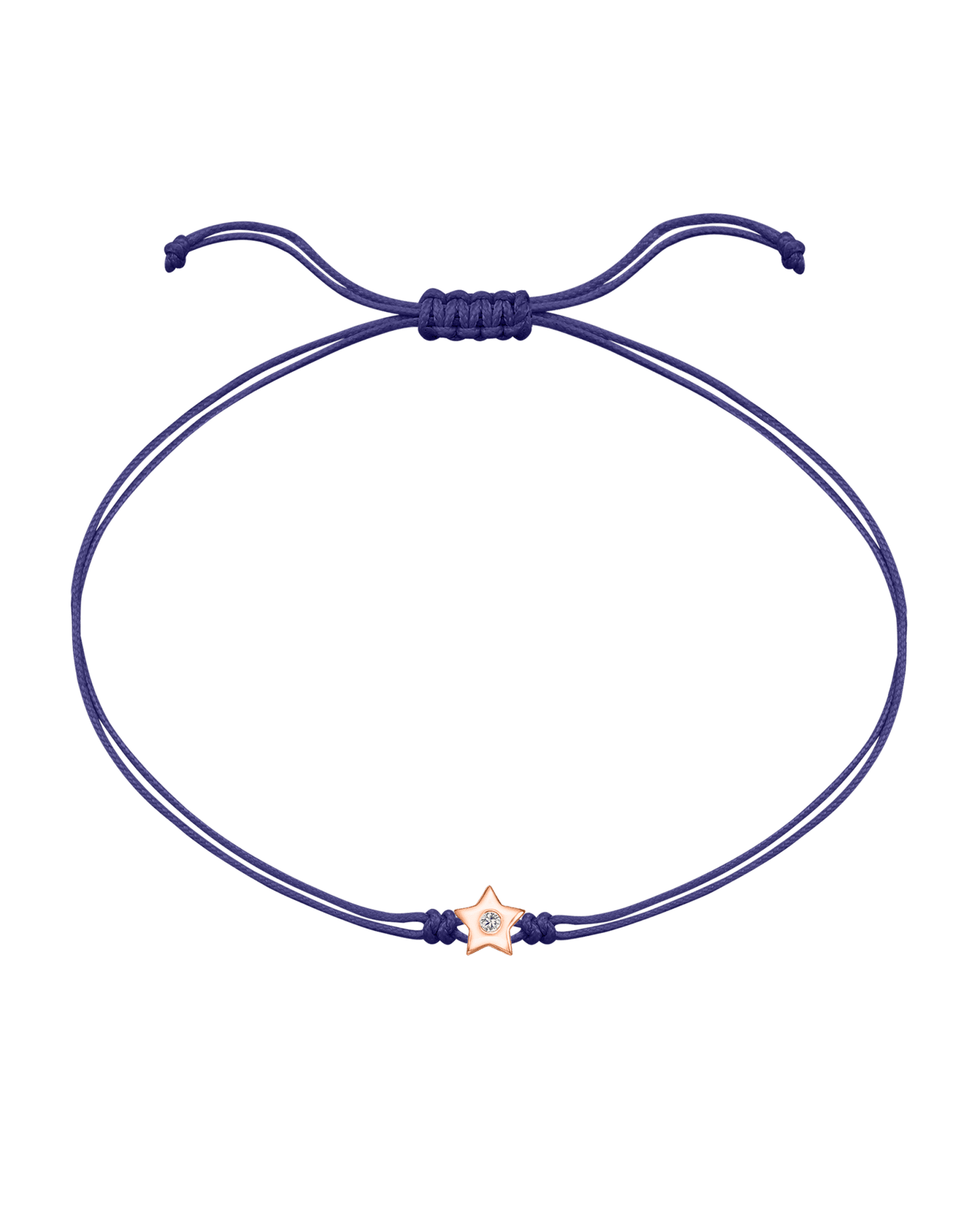 Star Diamond String Of Love - 14K Rose Gold Bracelet 14K Solid Gold Purple 