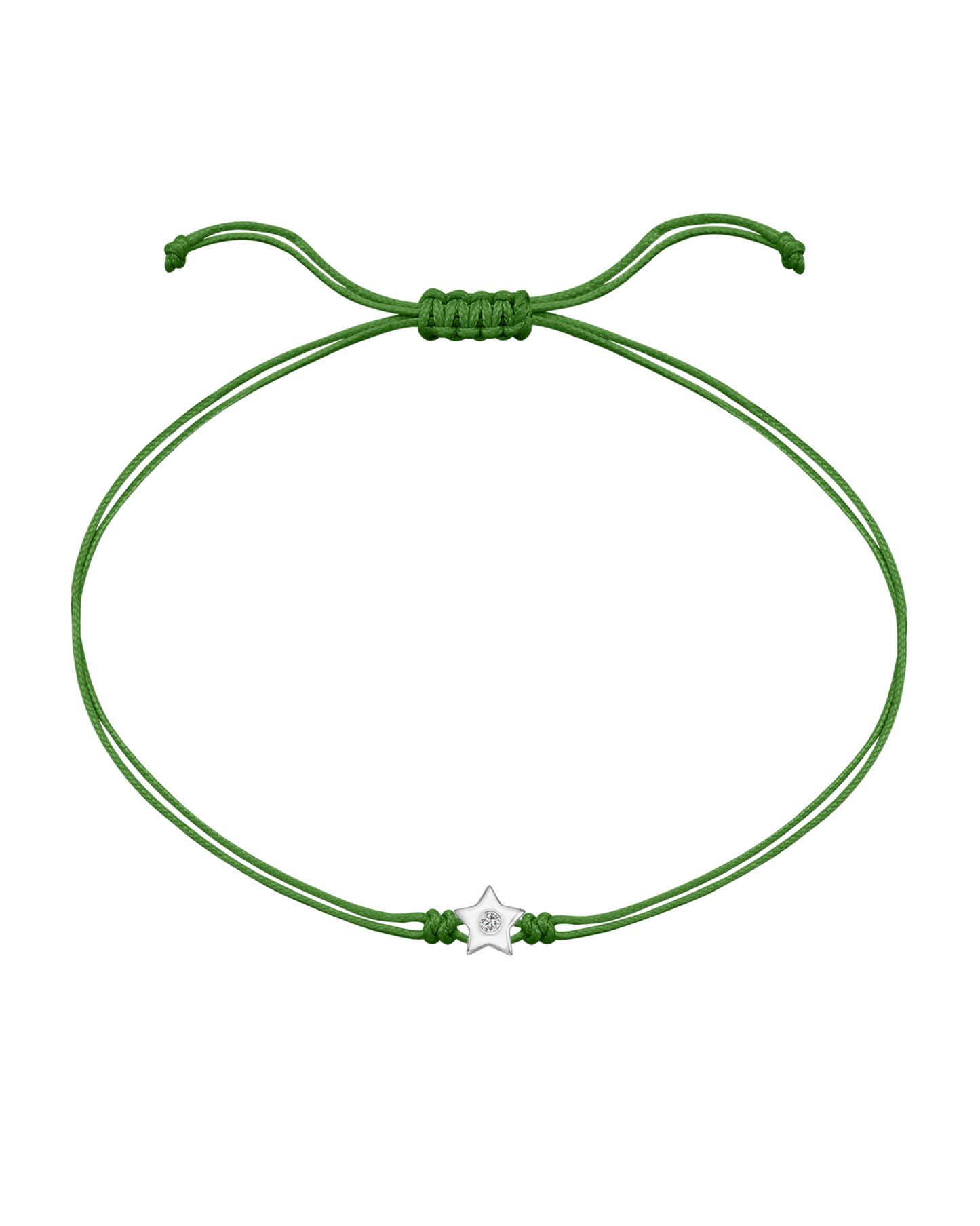 Star Diamond String Of Love - 14K White Gold Bracelet 14K Solid Gold Green 