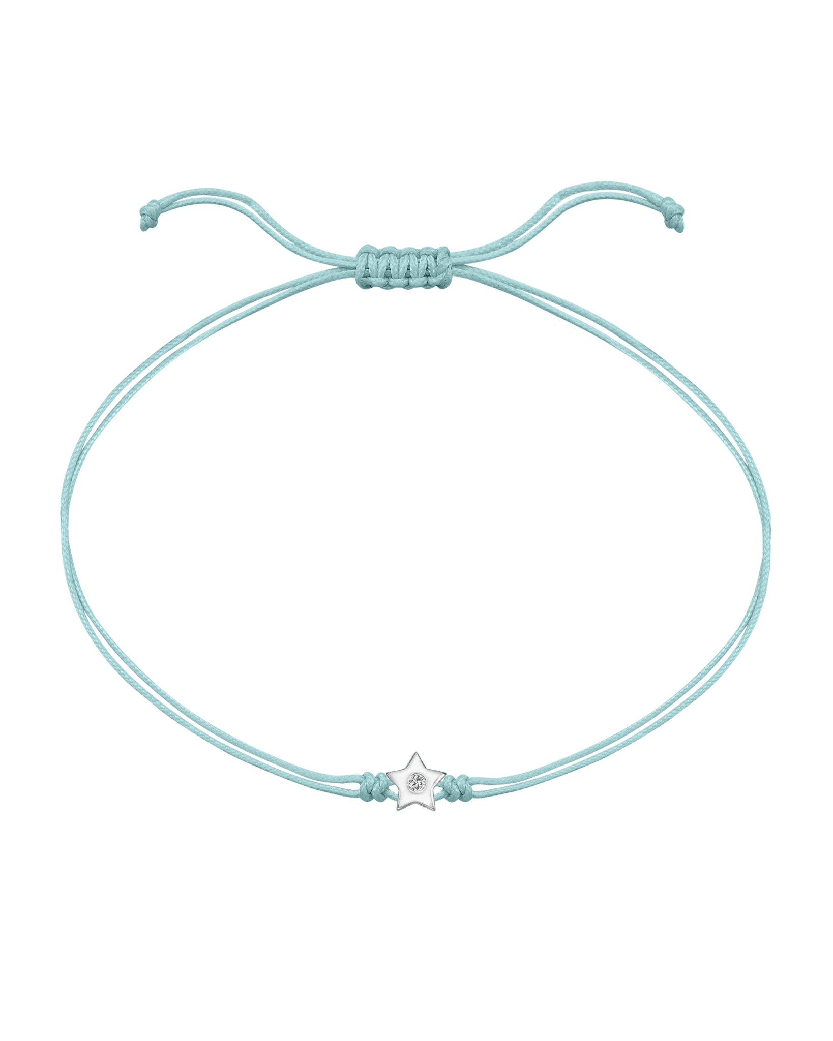 Star Diamond String Of Love - 14K White Gold Bracelet 14K Solid Gold Turquoise 