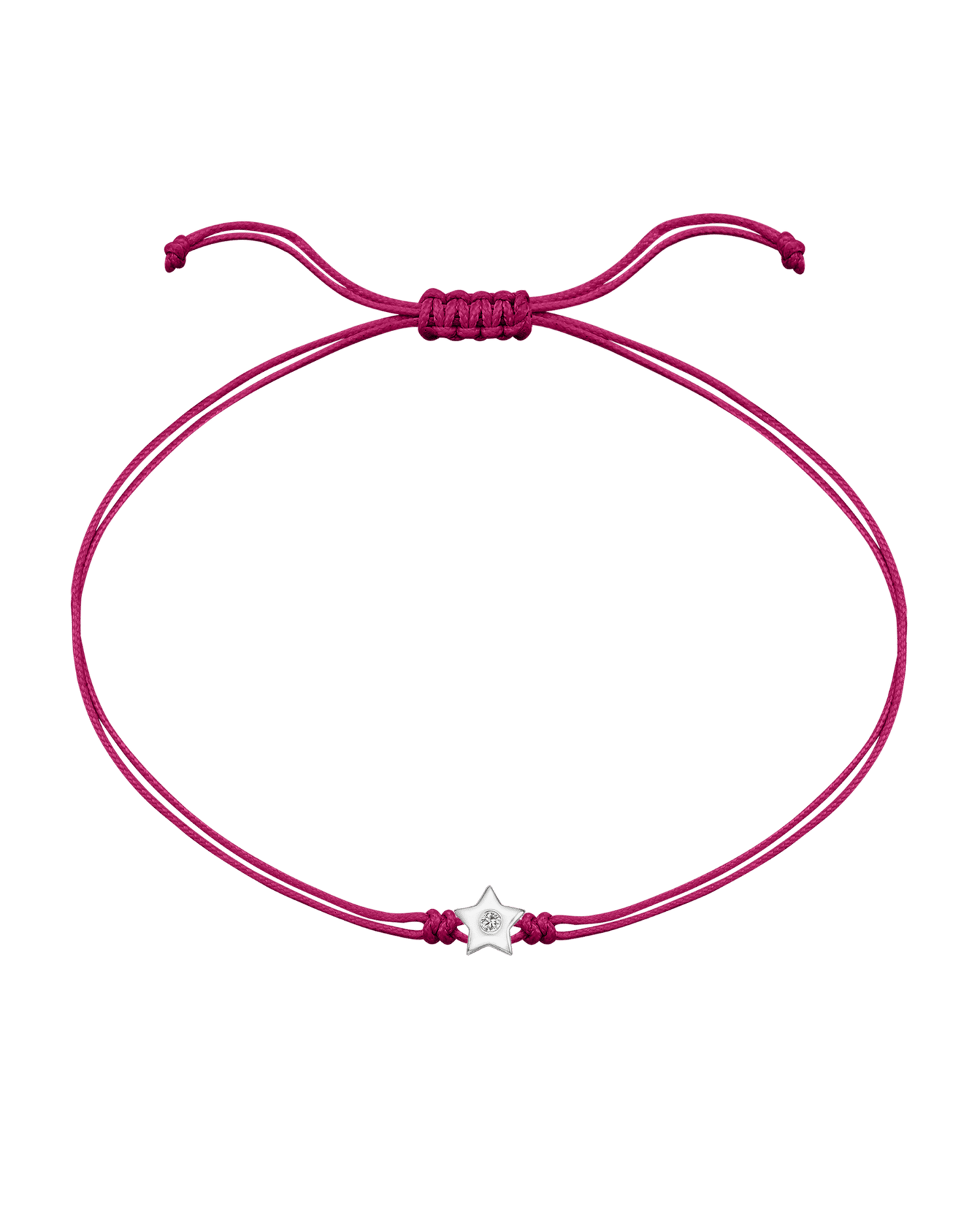 Star Diamond String Of Love - 14K White Gold Bracelet 14K Solid Gold Pink 