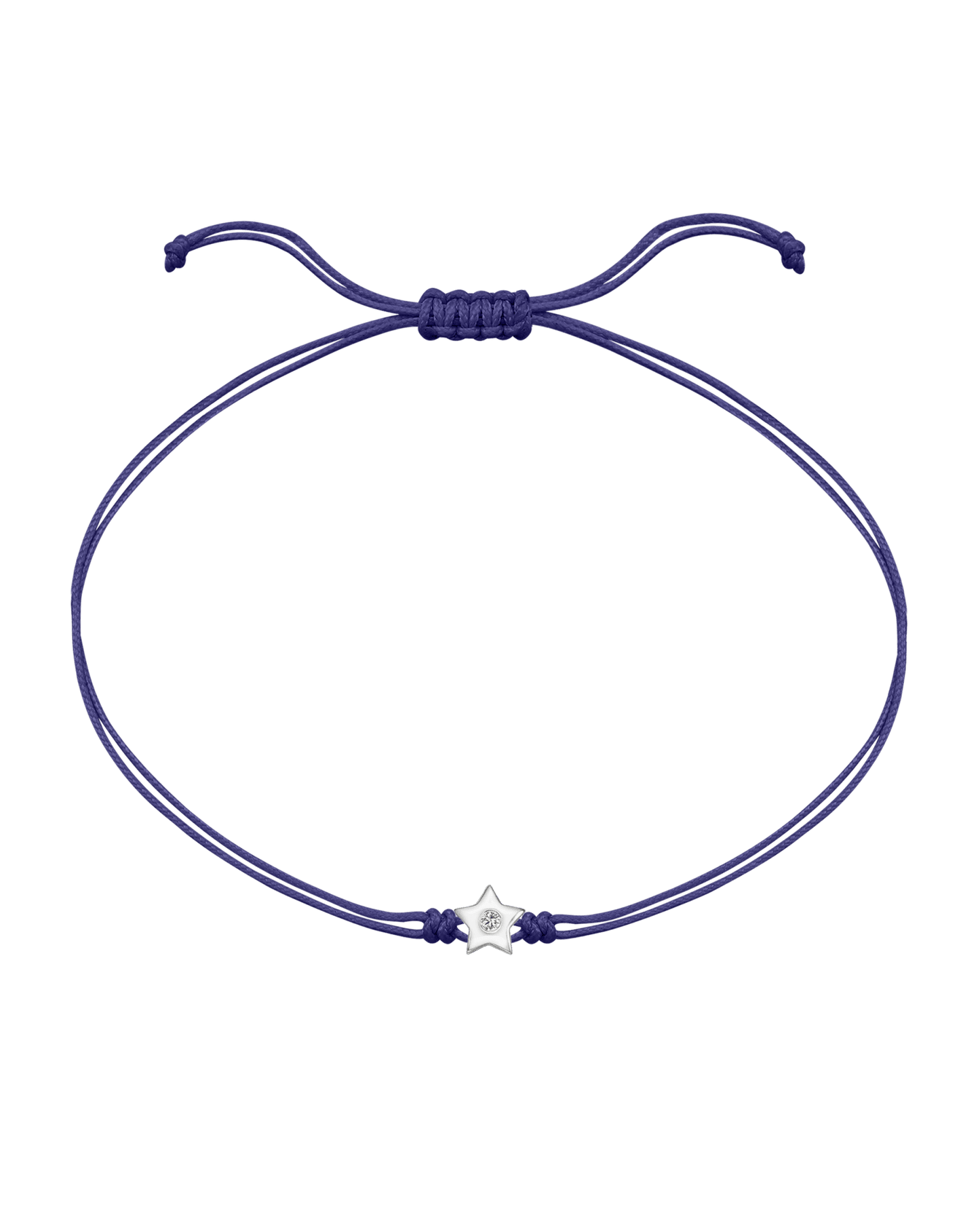 Star Diamond String Of Love - 14K White Gold Bracelet 14K Solid Gold Purple 