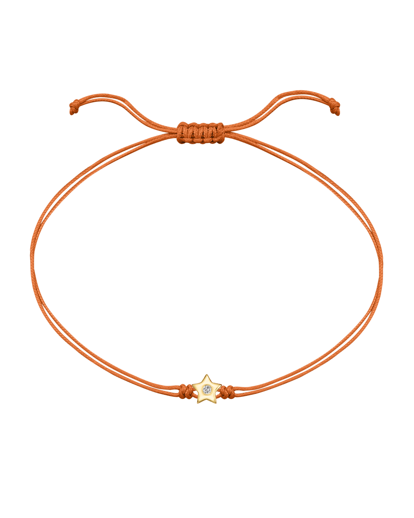 Star Diamond String Of Love - 14K Yellow Gold Bracelet 14K Solid Gold Orange 