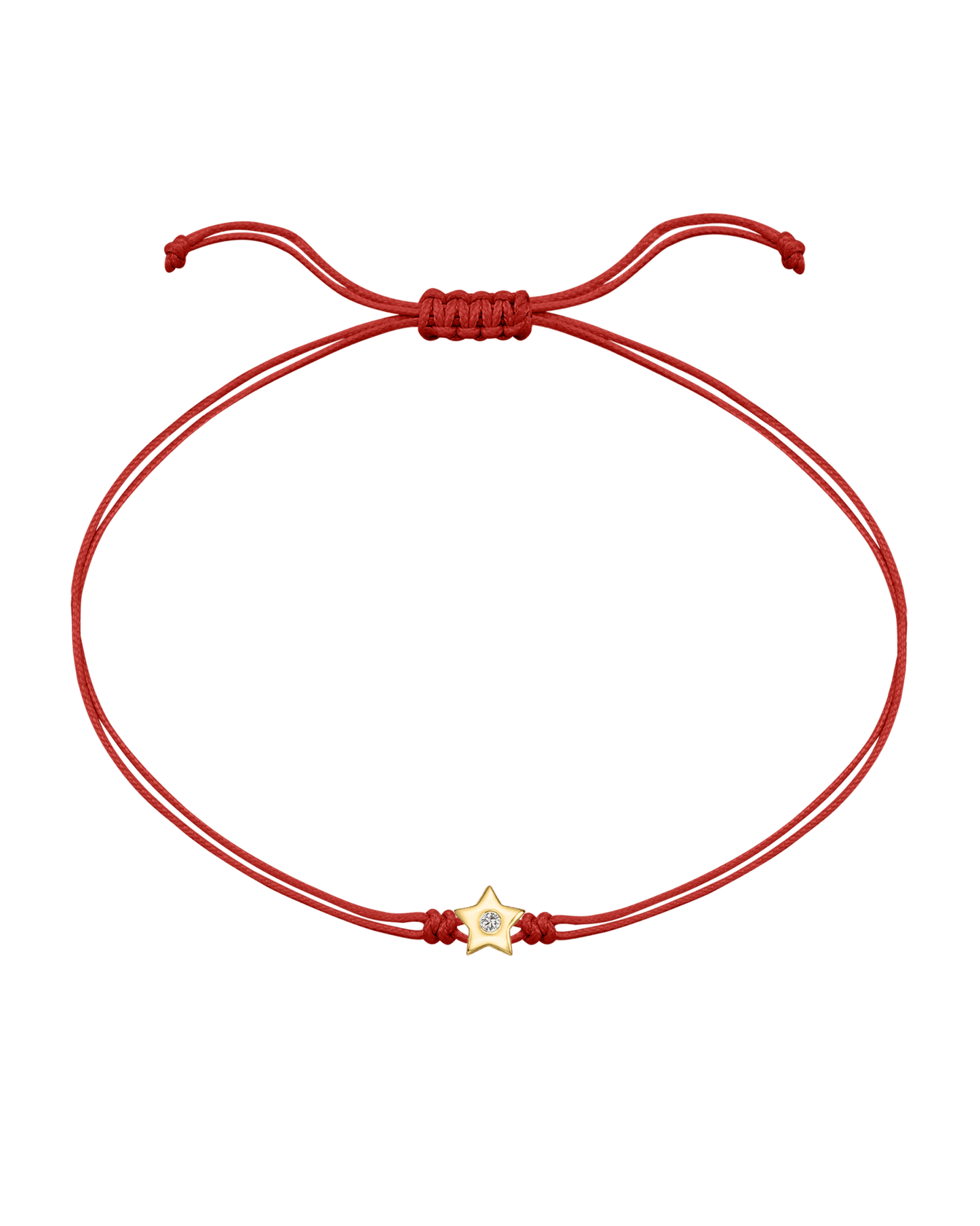 Star Diamond String Of Love - 14K Yellow Gold Bracelet 14K Solid Gold Red 