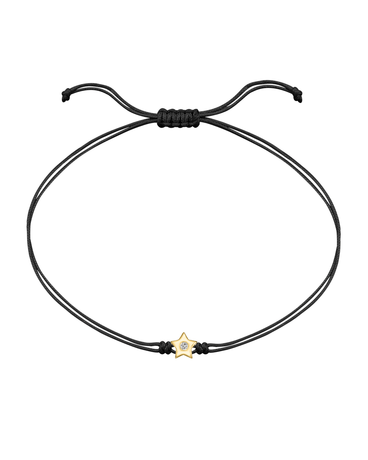 Star Diamond String Of Love - 14K Yellow Gold Bracelet 14K Solid Gold Black 