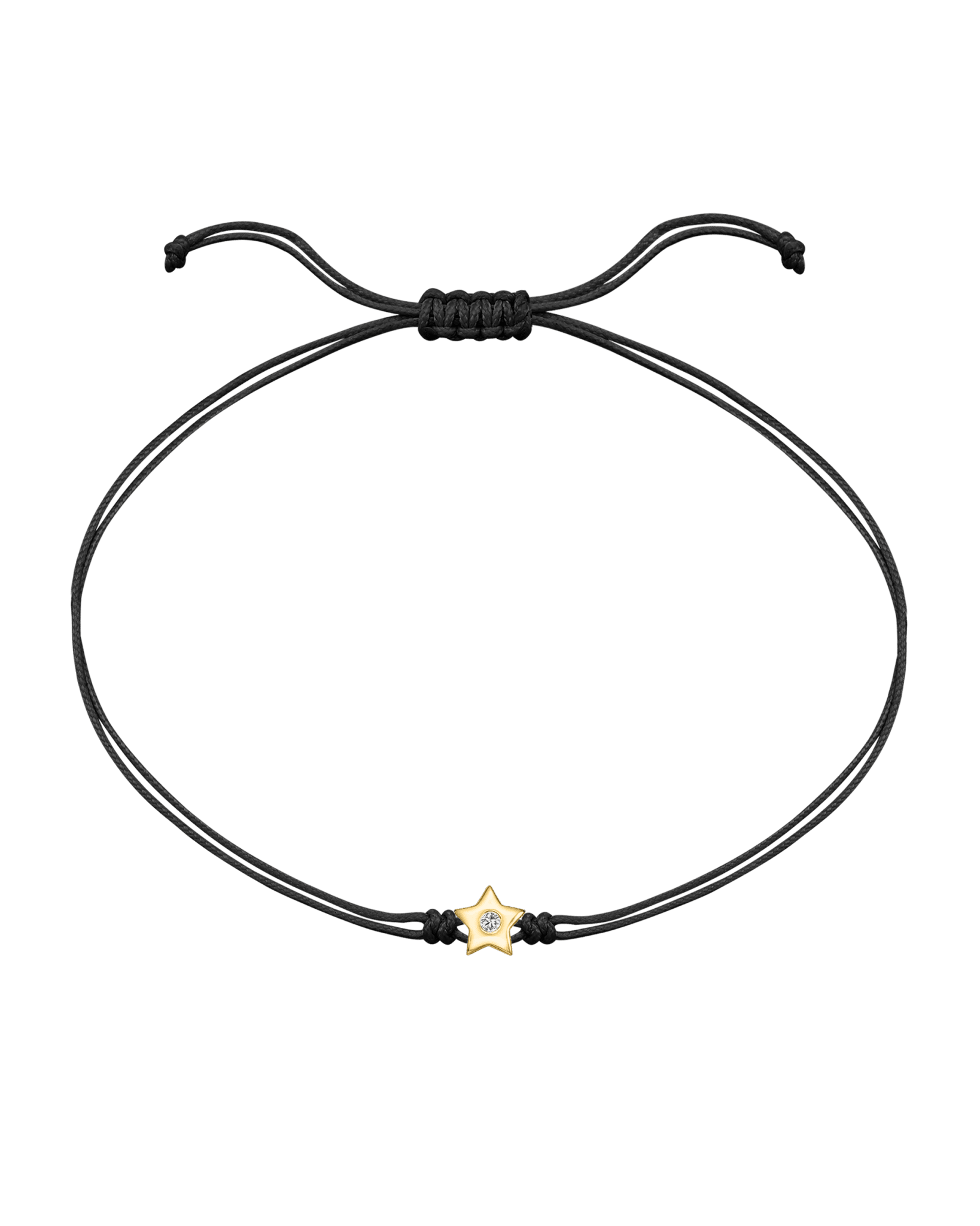 Star Diamond String Of Love - 14K Yellow Gold Bracelet 14K Solid Gold Black 