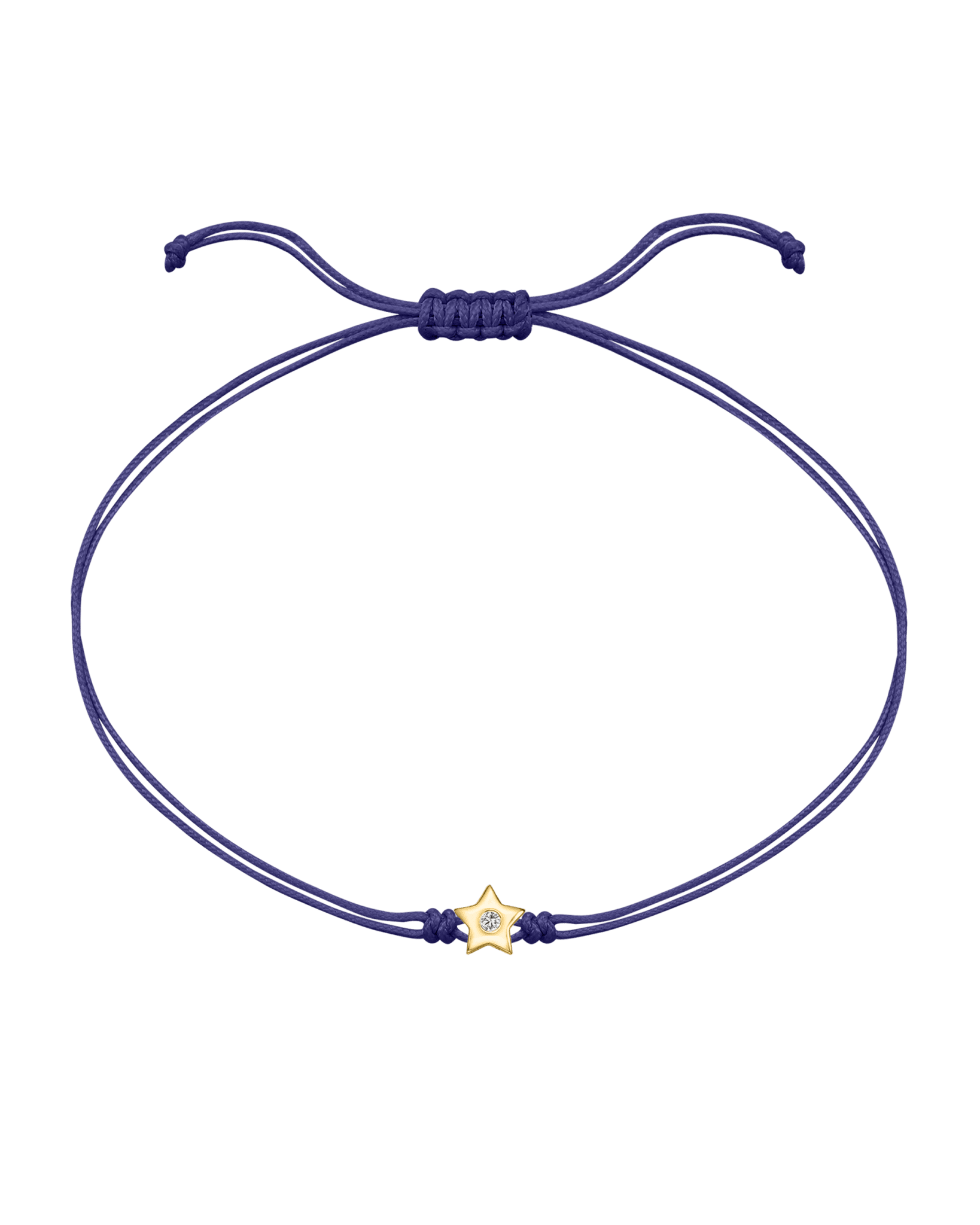 Star Diamond String Of Love - 14K Yellow Gold Bracelet 14K Solid Gold Purple 