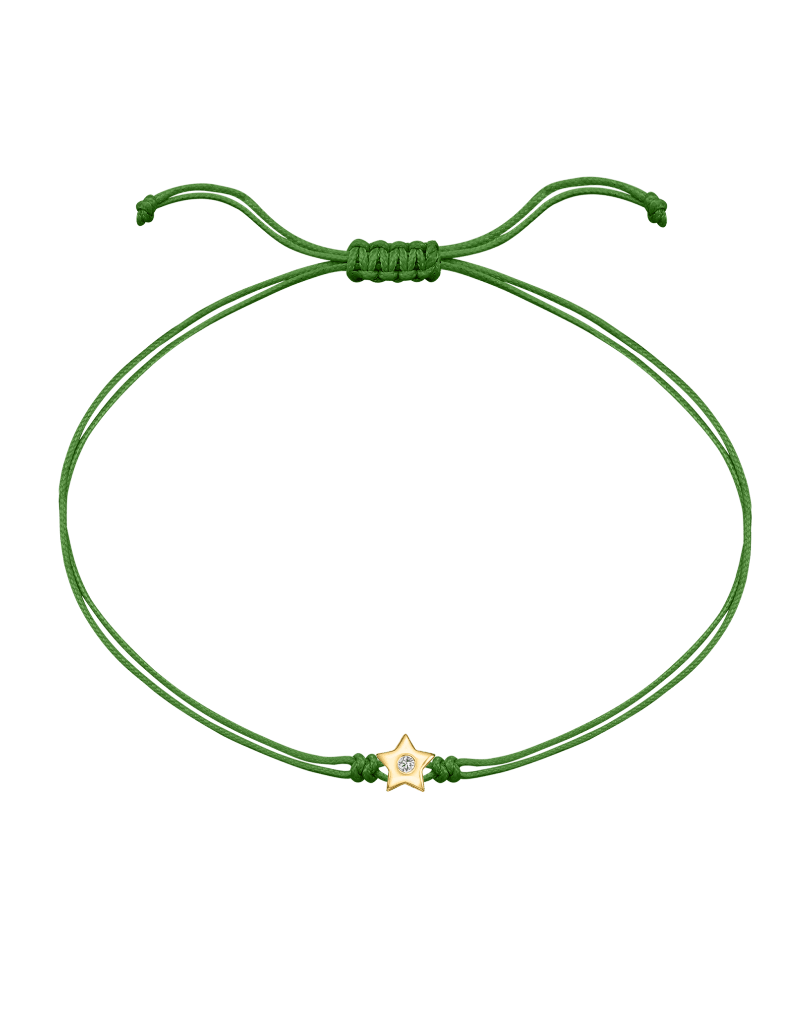 Star Diamond String Of Love - 14K Yellow Gold Bracelet 14K Solid Gold Green 
