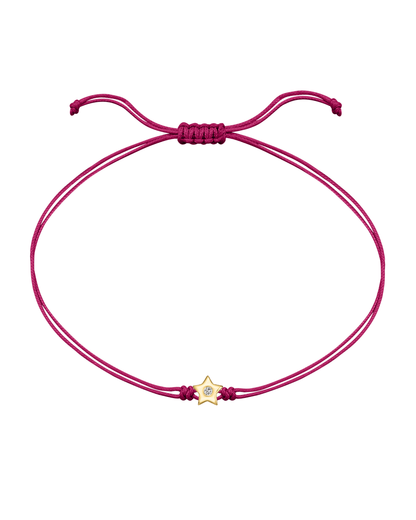 Star Diamond String Of Love - 14K Yellow Gold Bracelet 14K Solid Gold Pink 