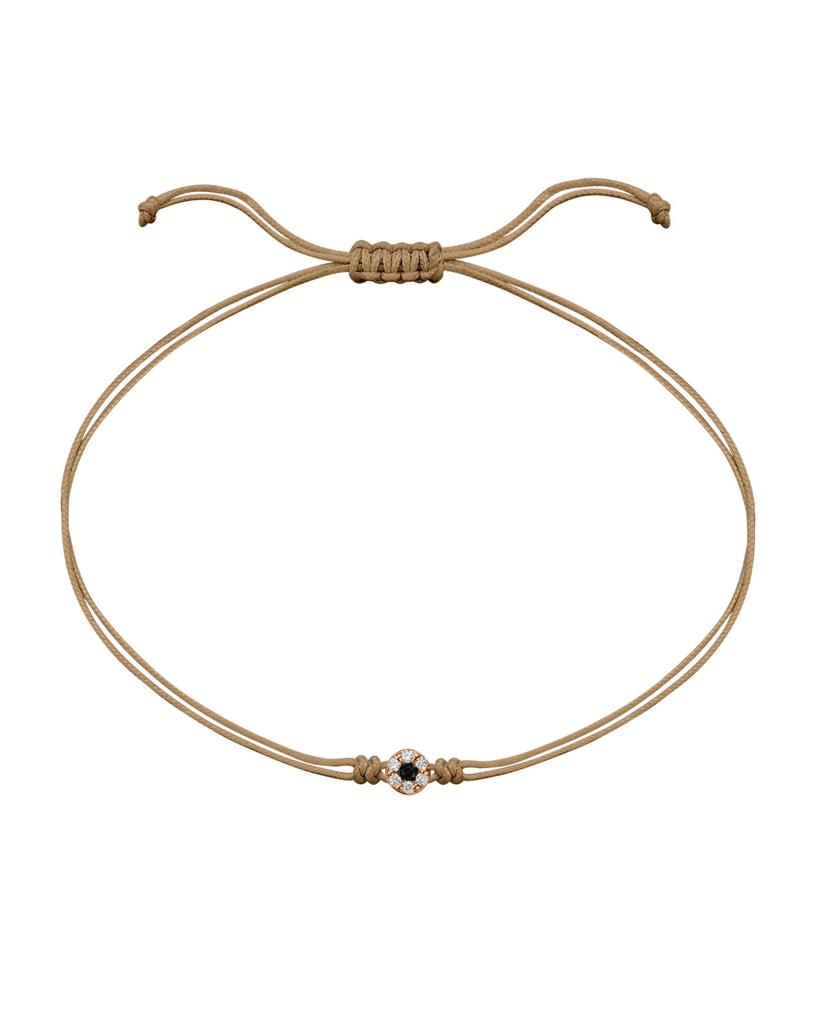 String of Love Diamond and Gemstone - 14K Rose Gold Bracelet 14K Solid Gold Camel Black 