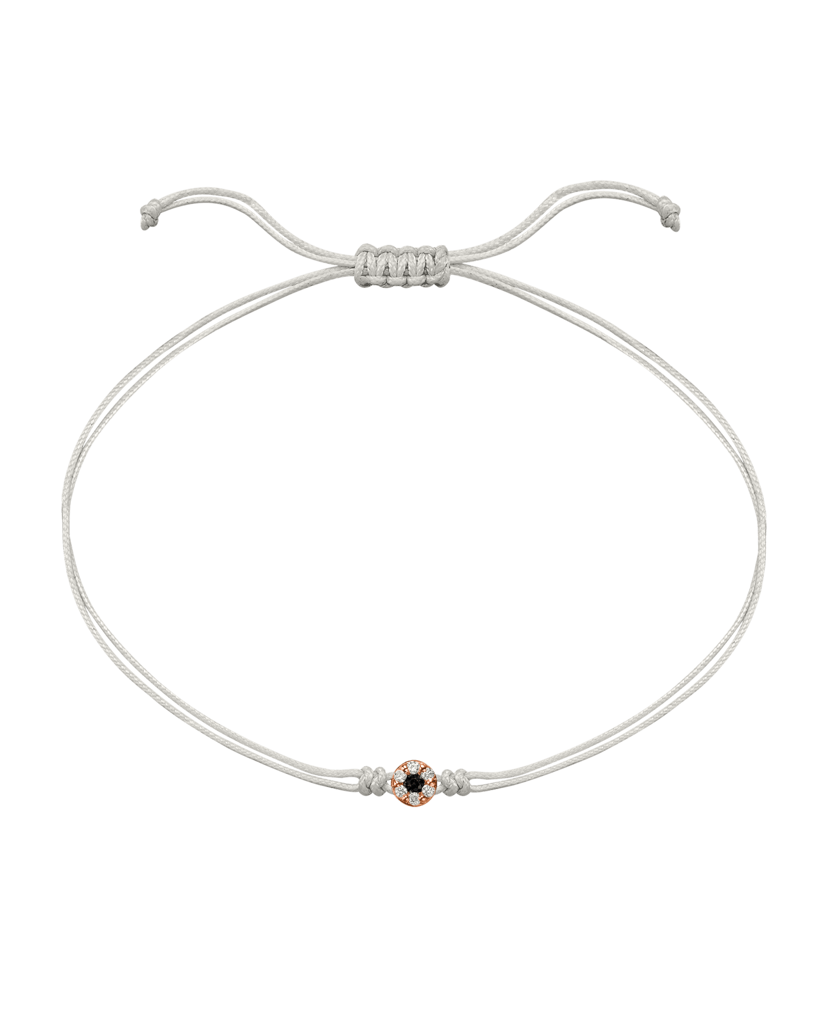String of Love Diamond and Gemstone - 14K Rose Gold Bracelet 14K Solid Gold Pearl Black 