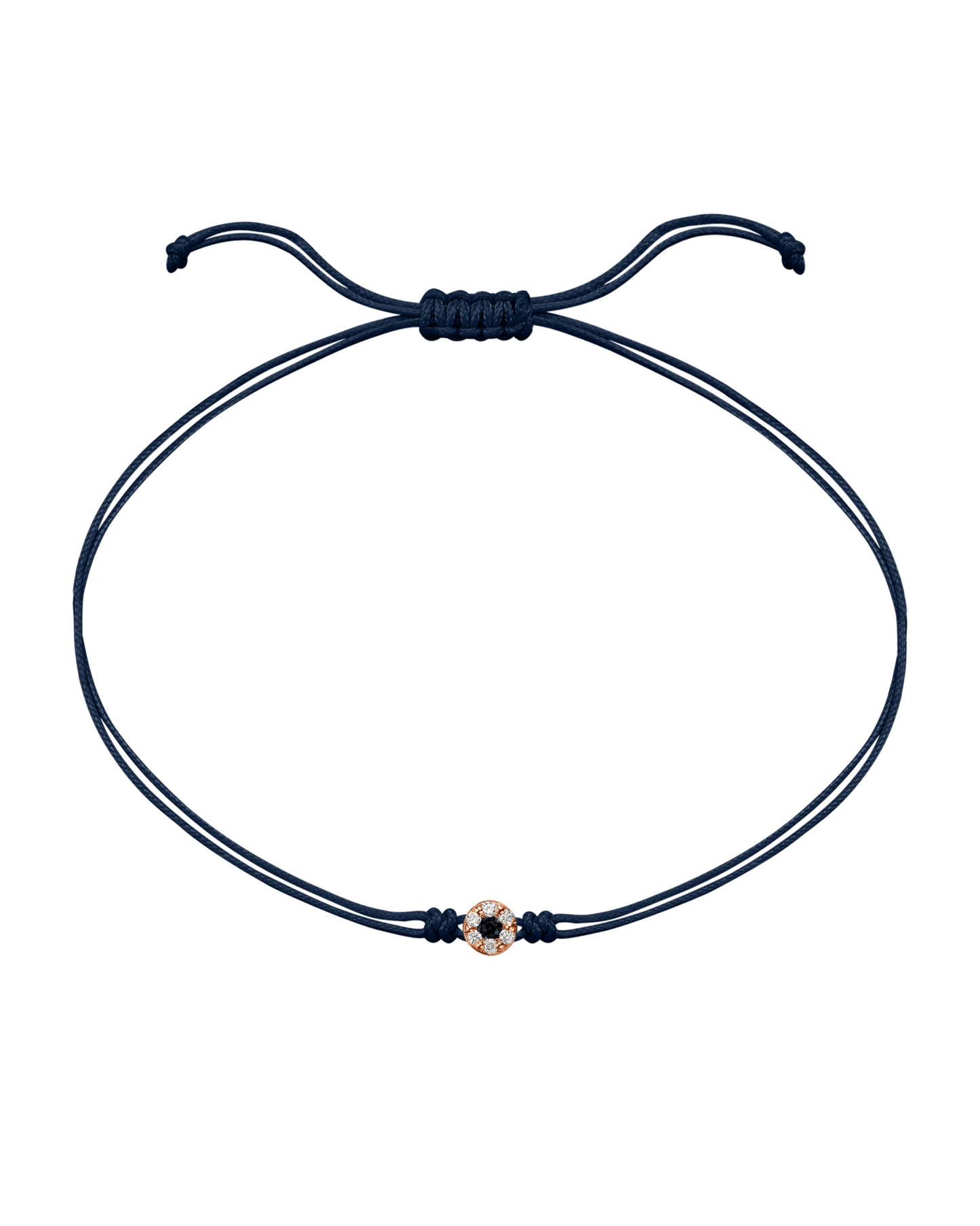 String of Love Diamond and Gemstone - 14K Rose Gold Bracelet 14K Solid Gold Navy Blue Black 
