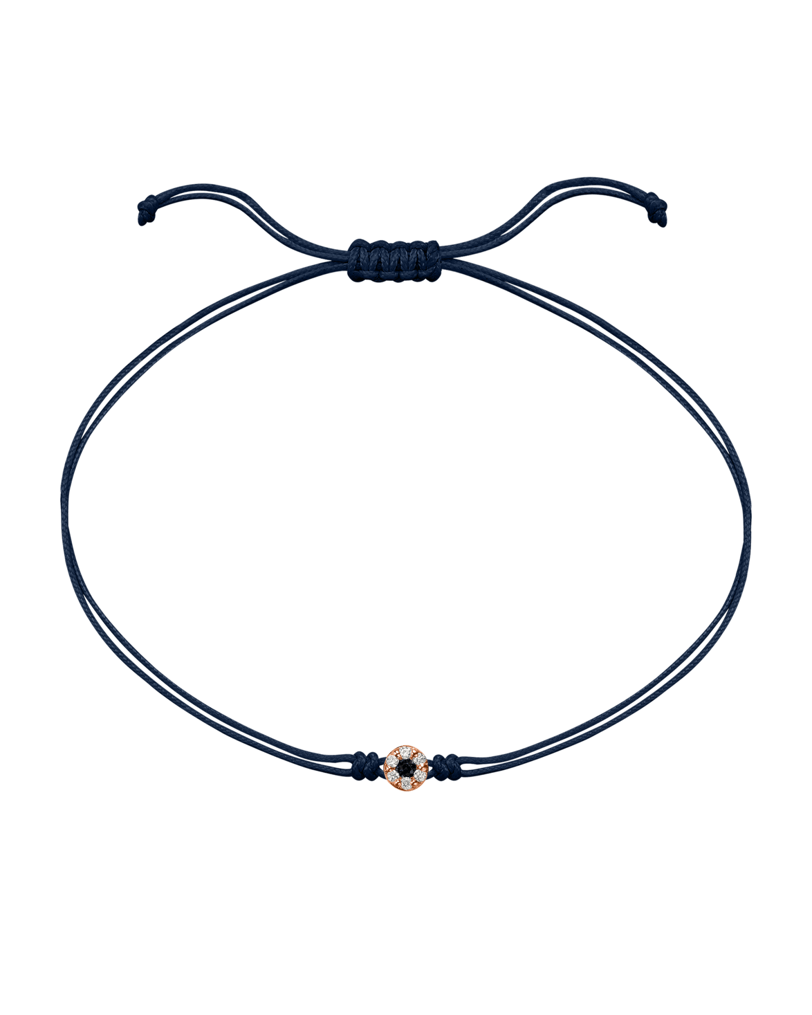 String of Love Diamond and Gemstone - 14K Rose Gold Bracelet 14K Solid Gold Navy Blue Black 
