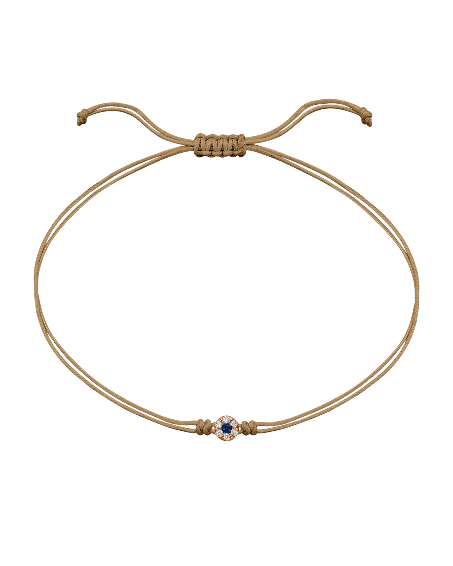 String of Love Diamond and Gemstone - 14K Rose Gold Bracelet 14K Solid Gold Camel Sapphire 