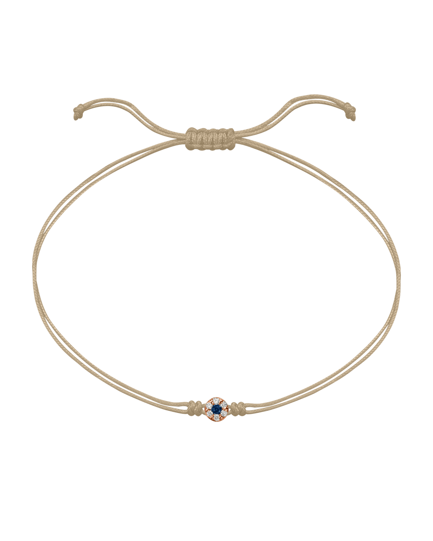 String of Love Diamond and Gemstone - 14K Rose Gold Bracelet 14K Solid Gold Beige Sapphire 