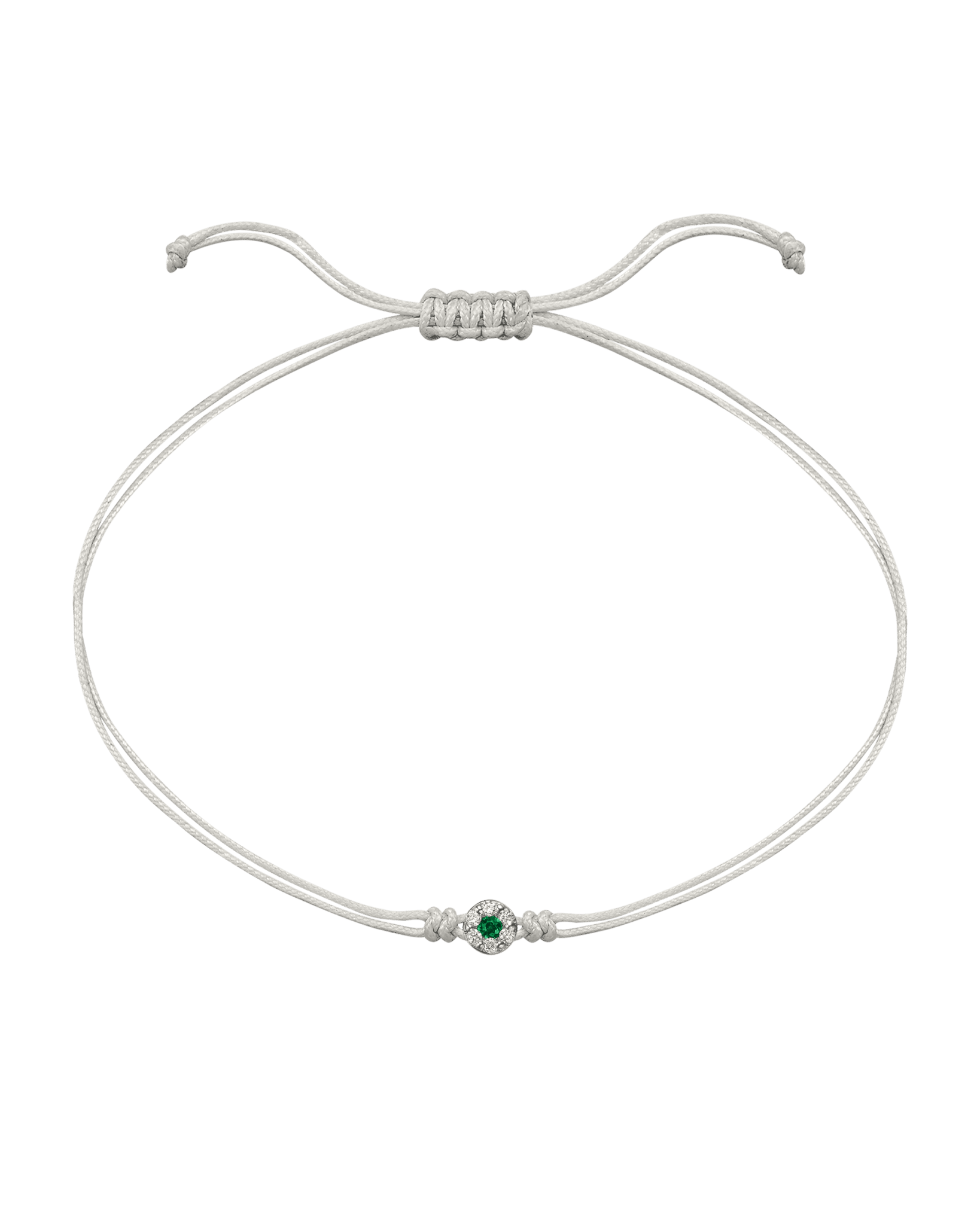 String of Love Diamond and Gemstone - 14K White Gold Bracelet 14K Solid Gold Pearl Emerald 