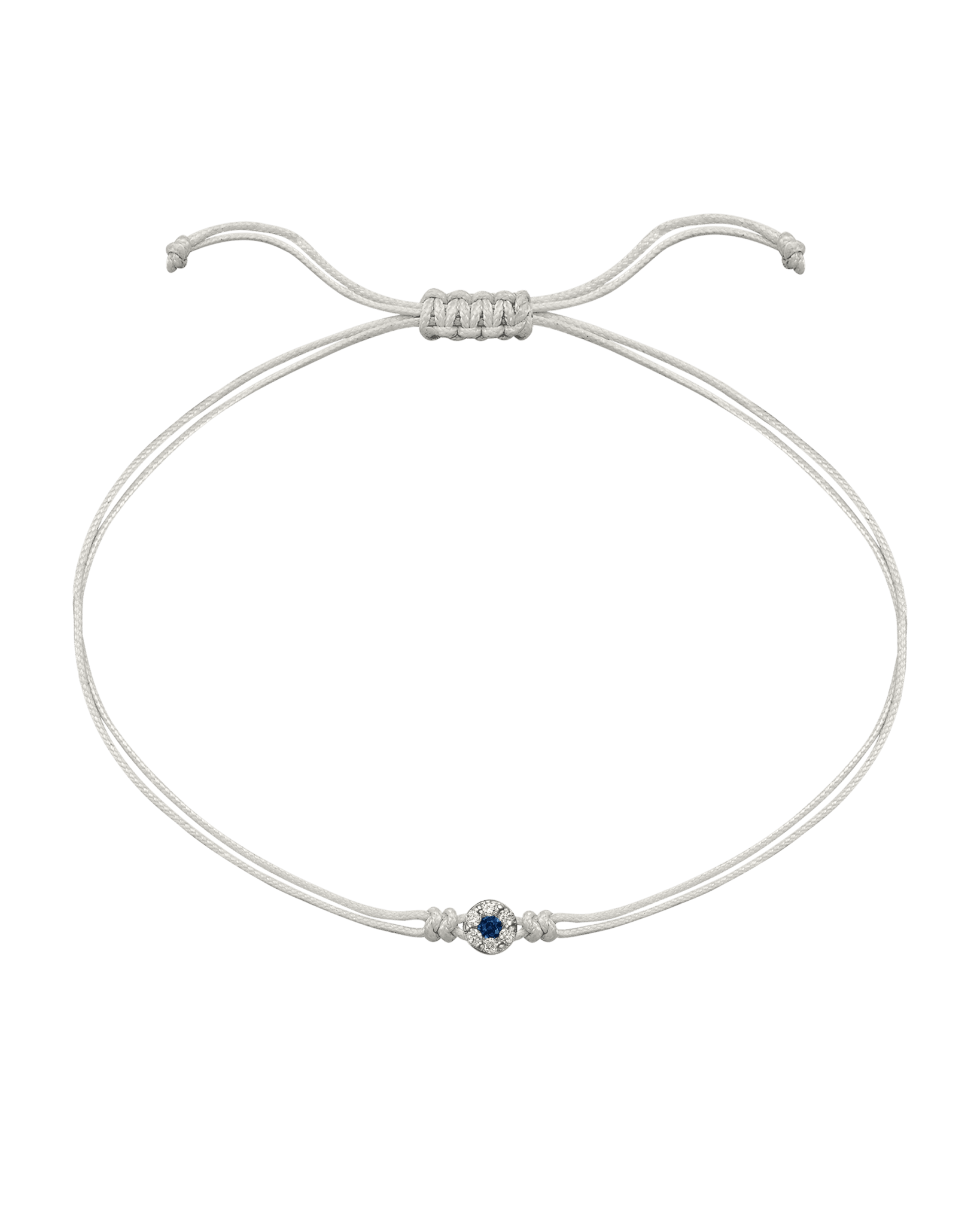 String of Love Diamond and Gemstone - 14K White Gold Bracelet 14K Solid Gold Pearl Sapphire 