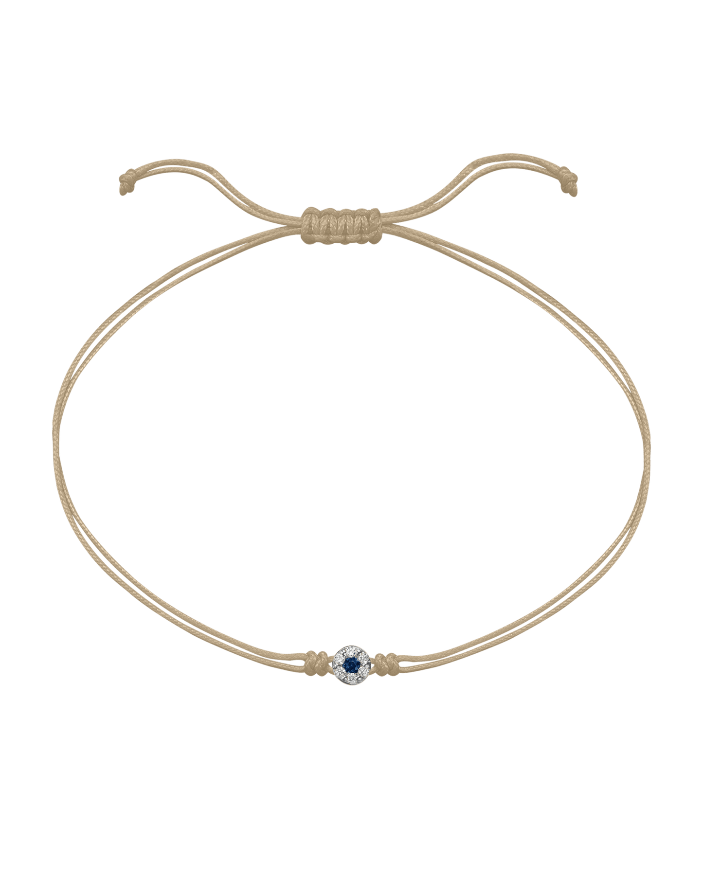 String of Love Diamond and Gemstone - 14K White Gold Bracelet 14K Solid Gold Beige Sapphire 