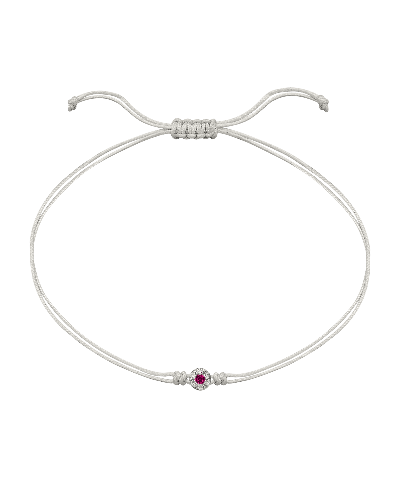 String of Love Diamond and Gemstone - 14K White Gold Bracelet 14K Solid Gold Pearl Ruby 