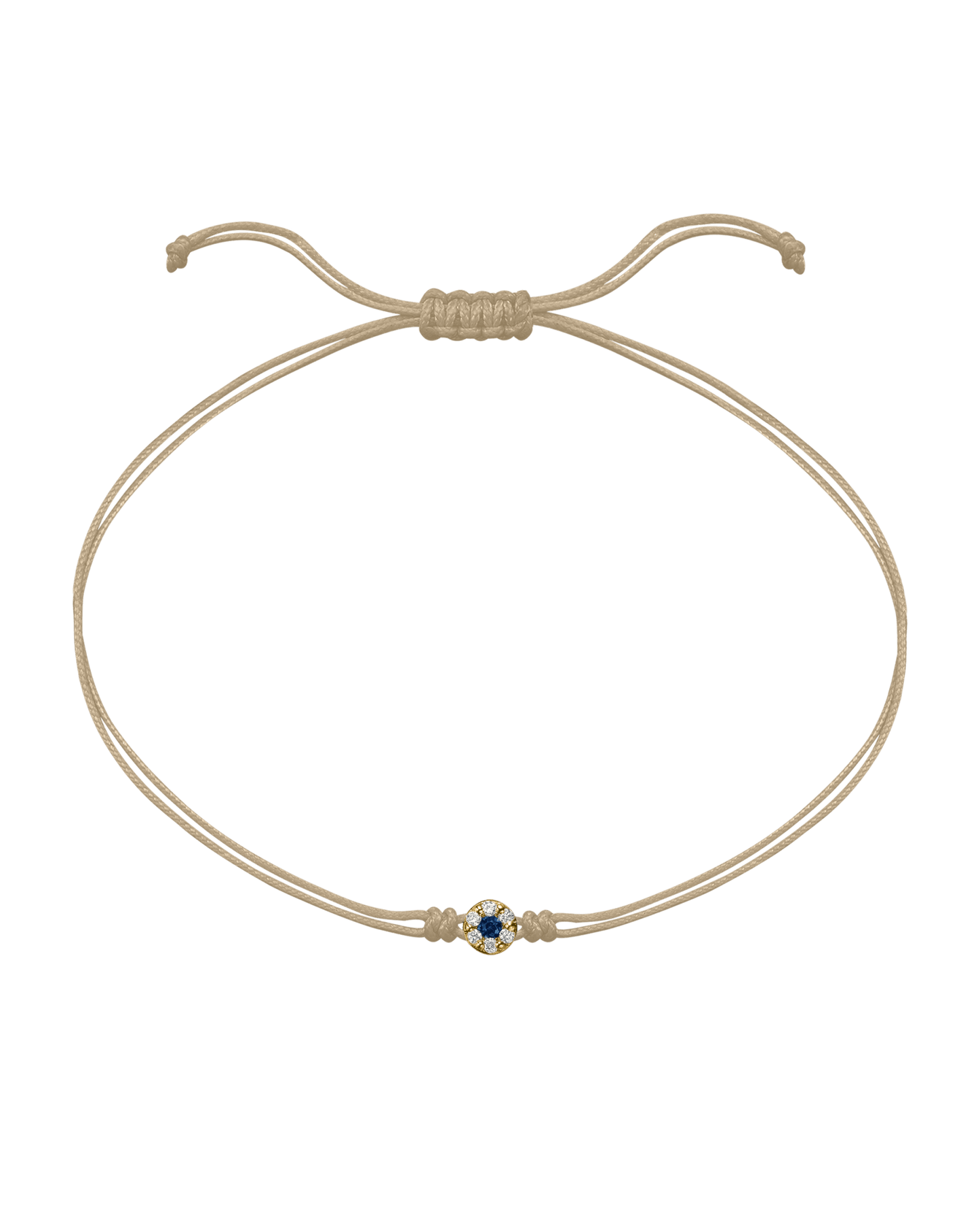 String of Love Diamond and Gemstone - 14K Yellow Gold Bracelet 14K Solid Gold Beige Sapphire 