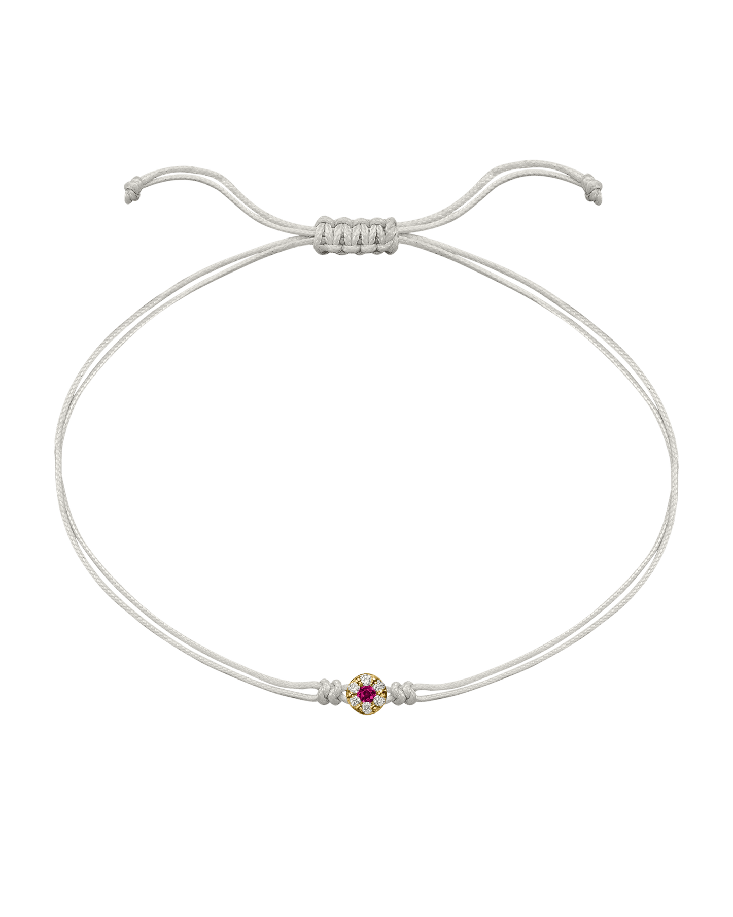 String of Love Diamond and Gemstone - 14K Yellow Gold Bracelet 14K Solid Gold Pearl Ruby 